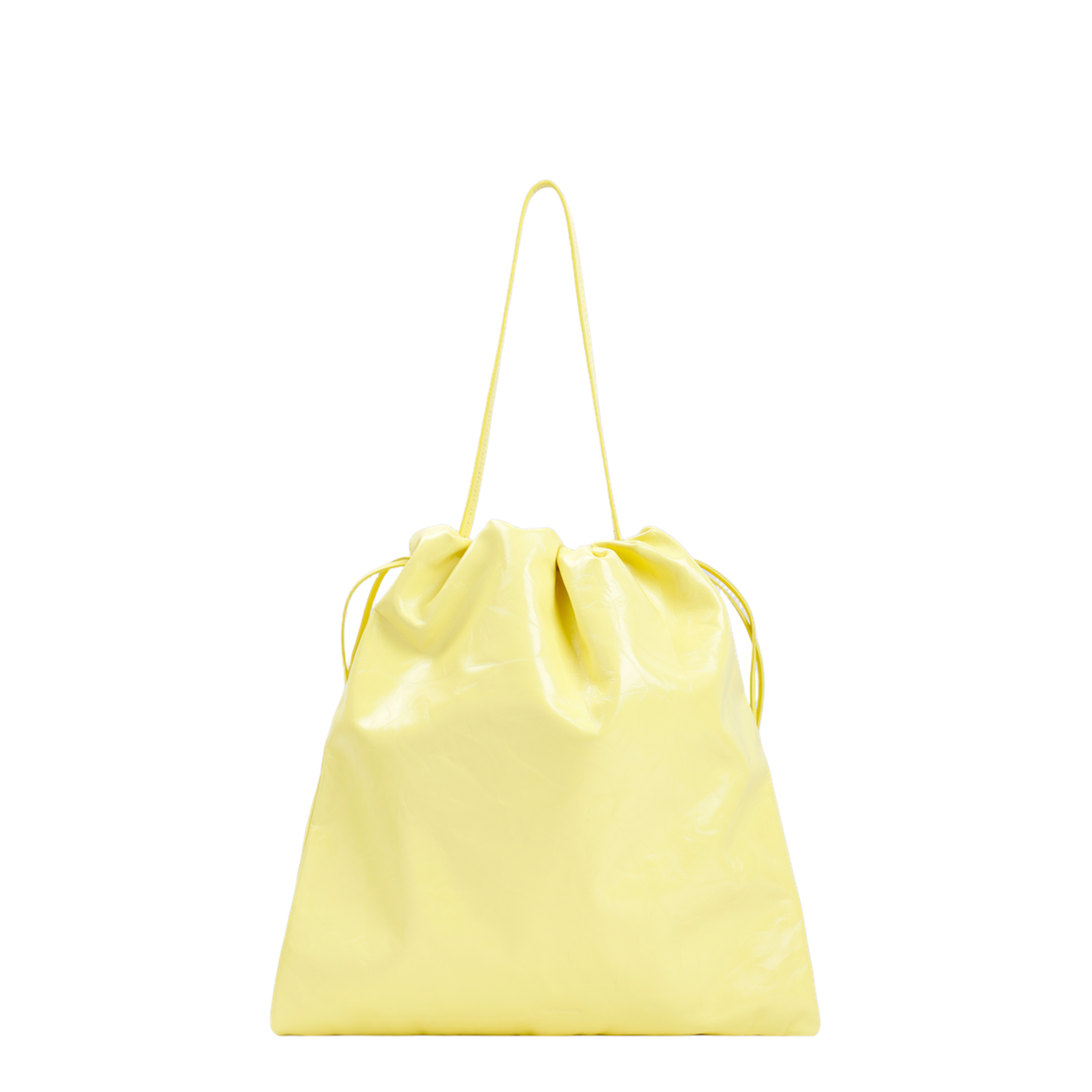 Yellow Leather Bucket Bag