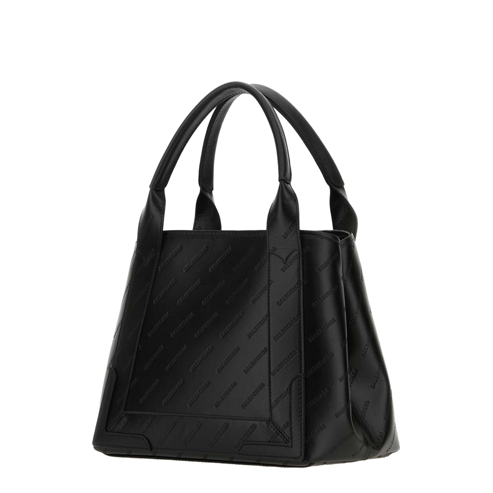 Black Leather Cabas Handbag