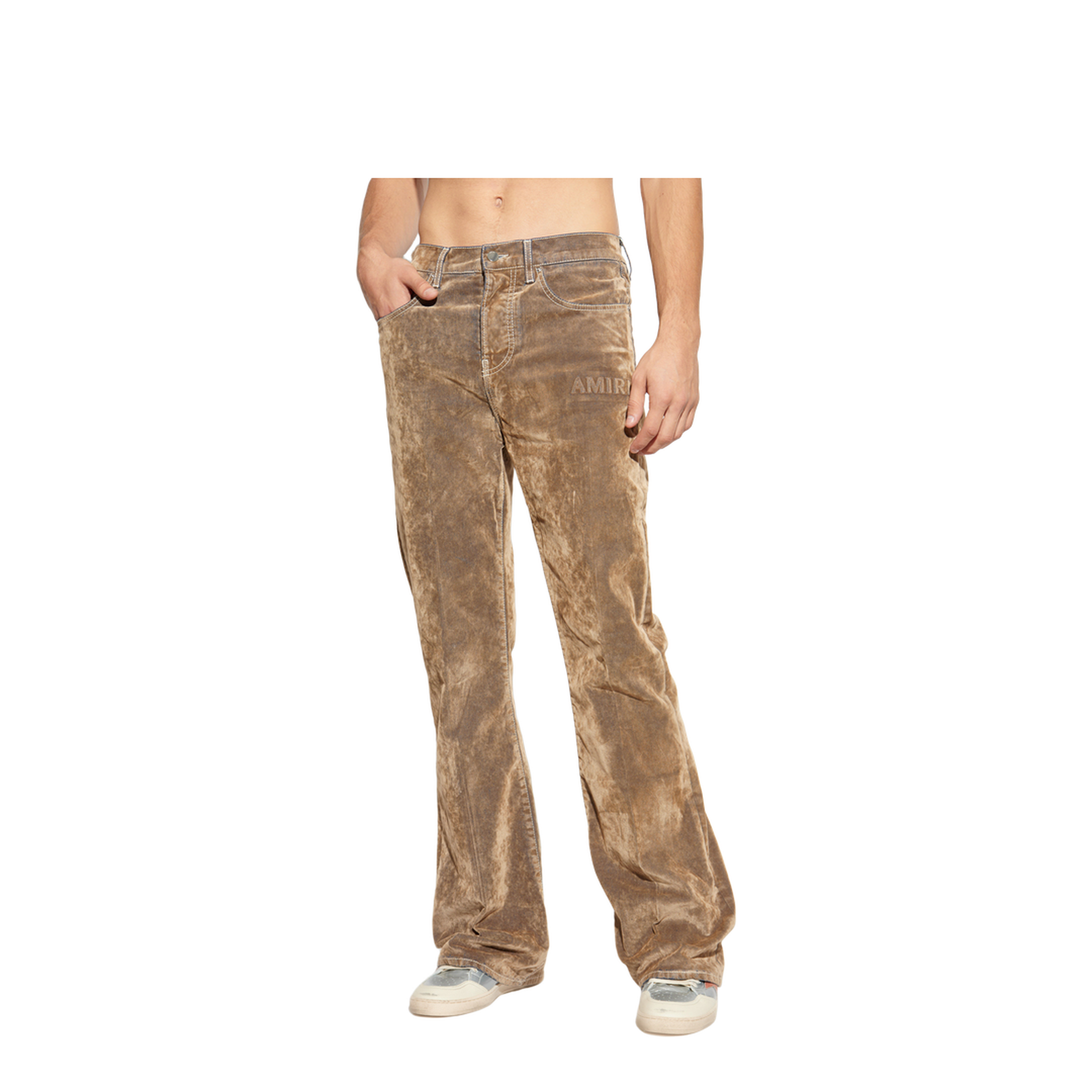 Jeans with a velvet finish