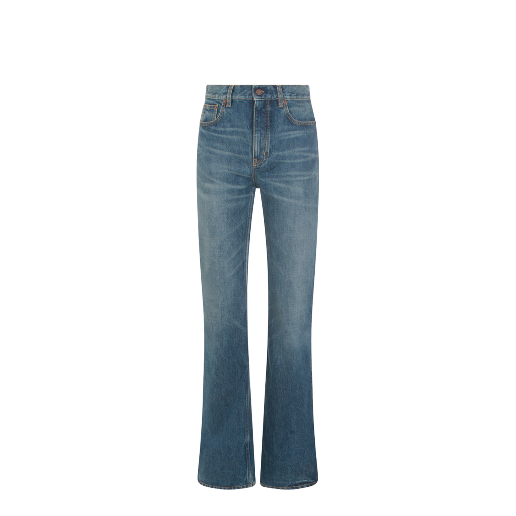 Straight-leg denim jeans