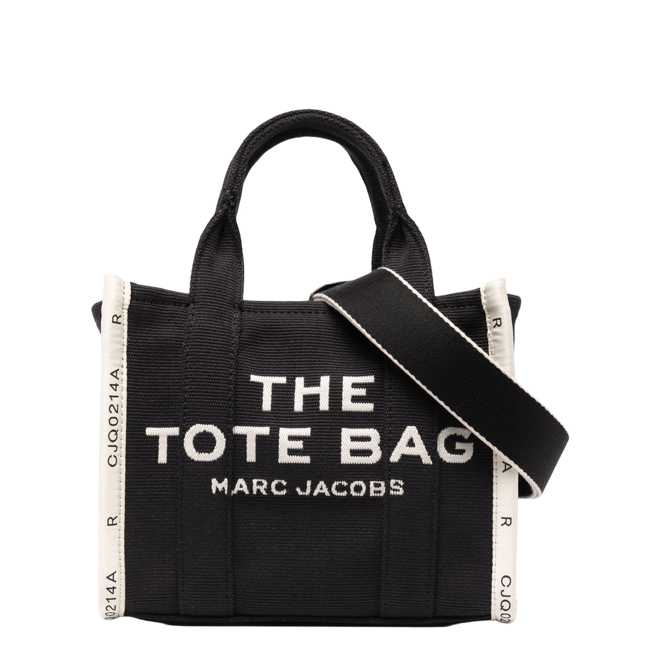 THE Small Woven Jacquard Tote - Black