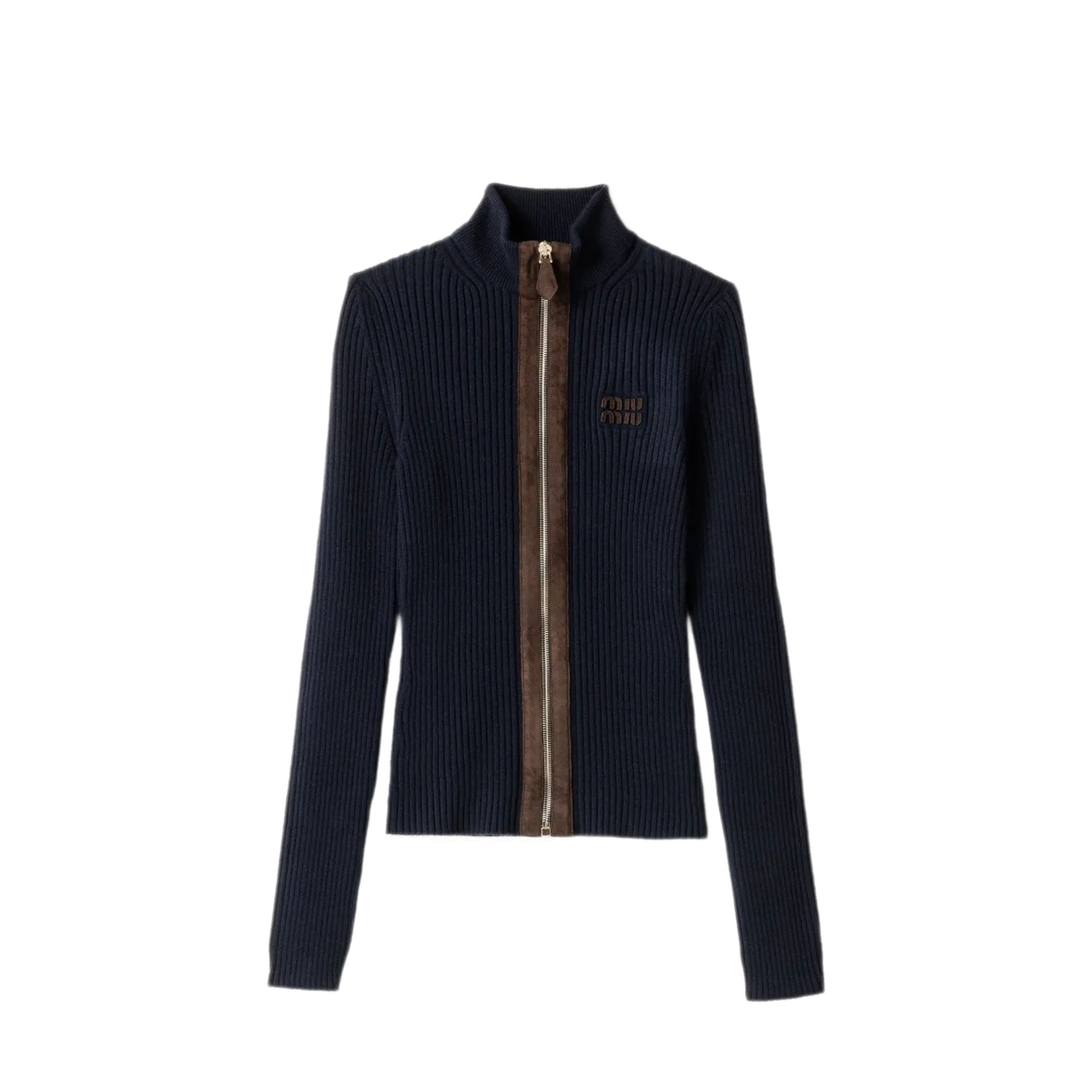 MAYFEYR - Miu Miu - Cashmere Ribs With Leather - MMF992SOOO1747F0008