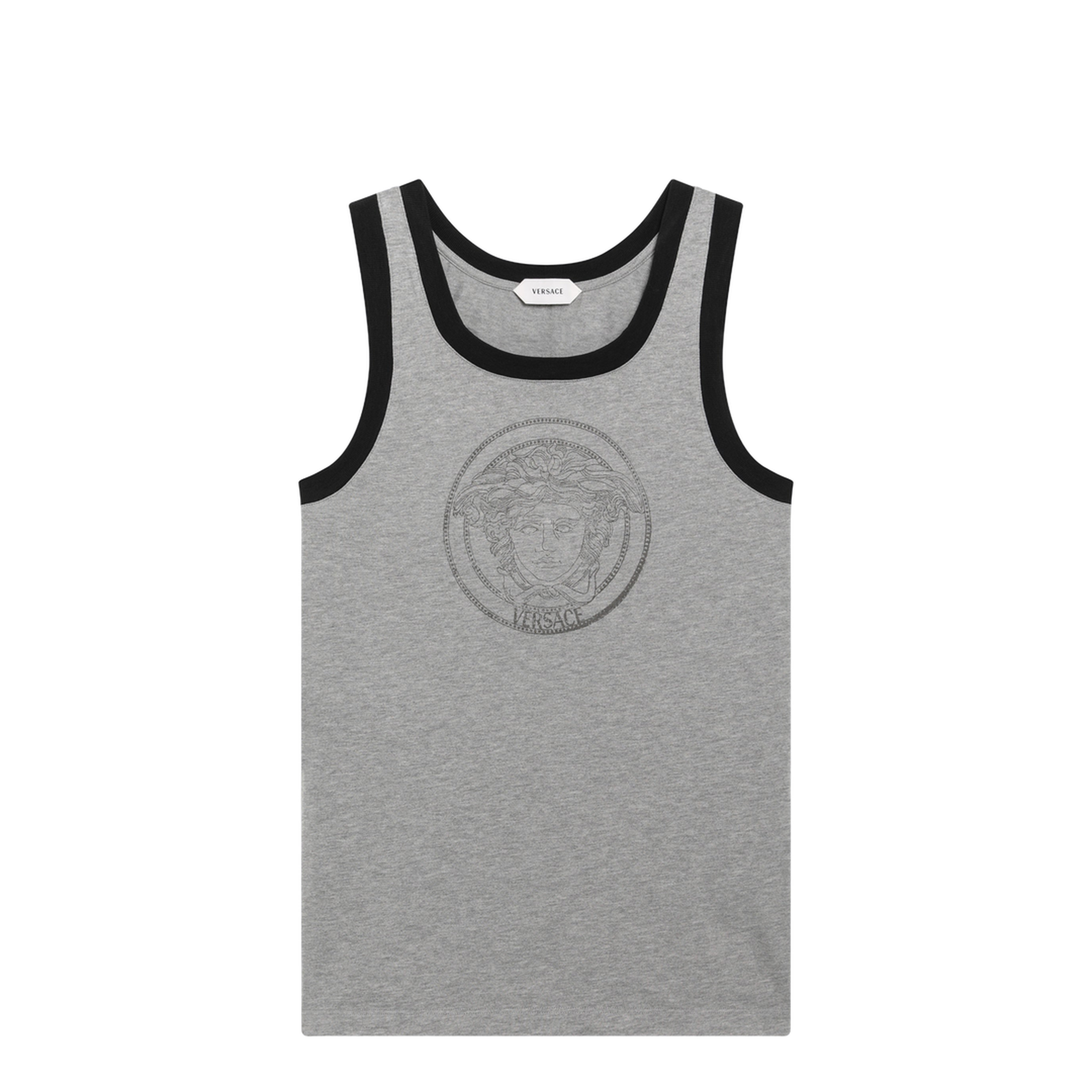 MAYFEYR - Versace - Light Grey Cotton Jersey T-Shirt With Logo Print - 10260031A187312EY90
