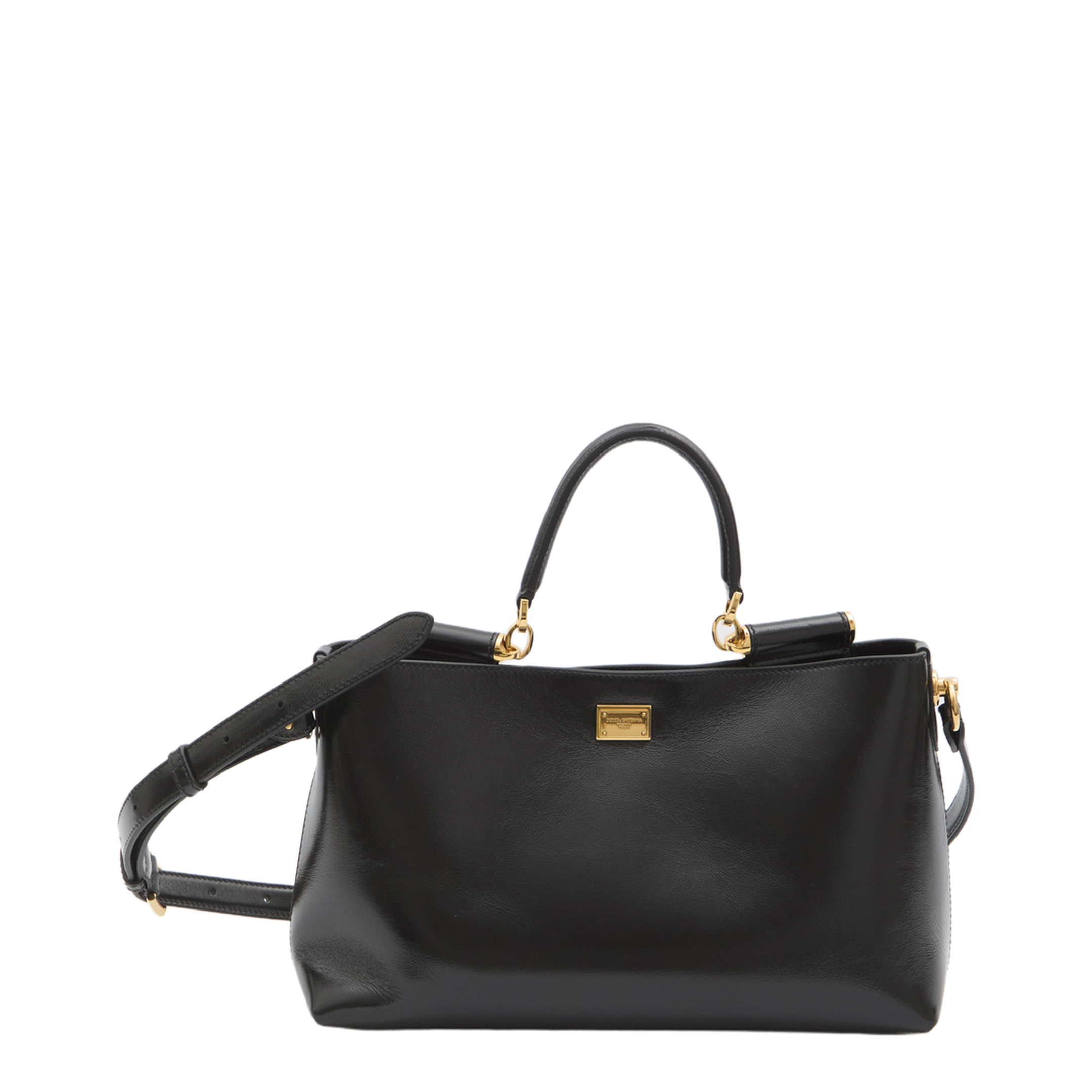 Vittoria Medium Calfskin Handbag - Black