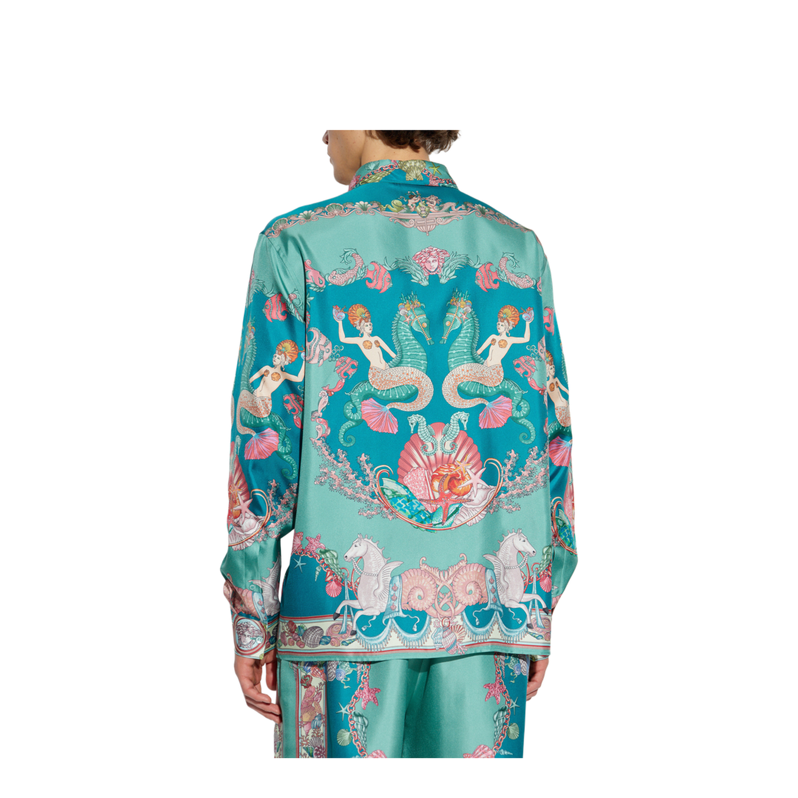 Silk Shirt with Coral Theatre Print