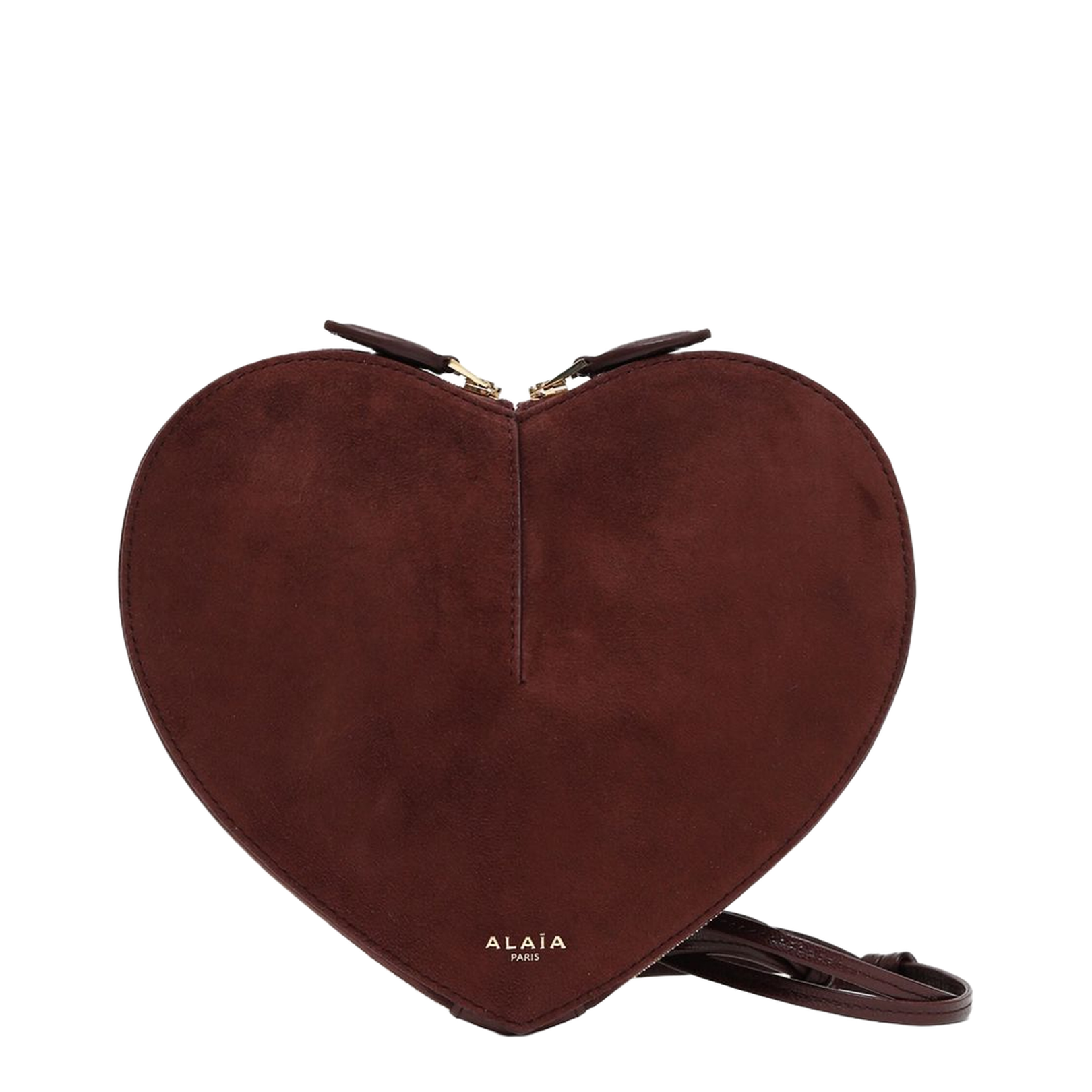 Heart-Shaped Shoulder Bag in Grainy Leather and Suede