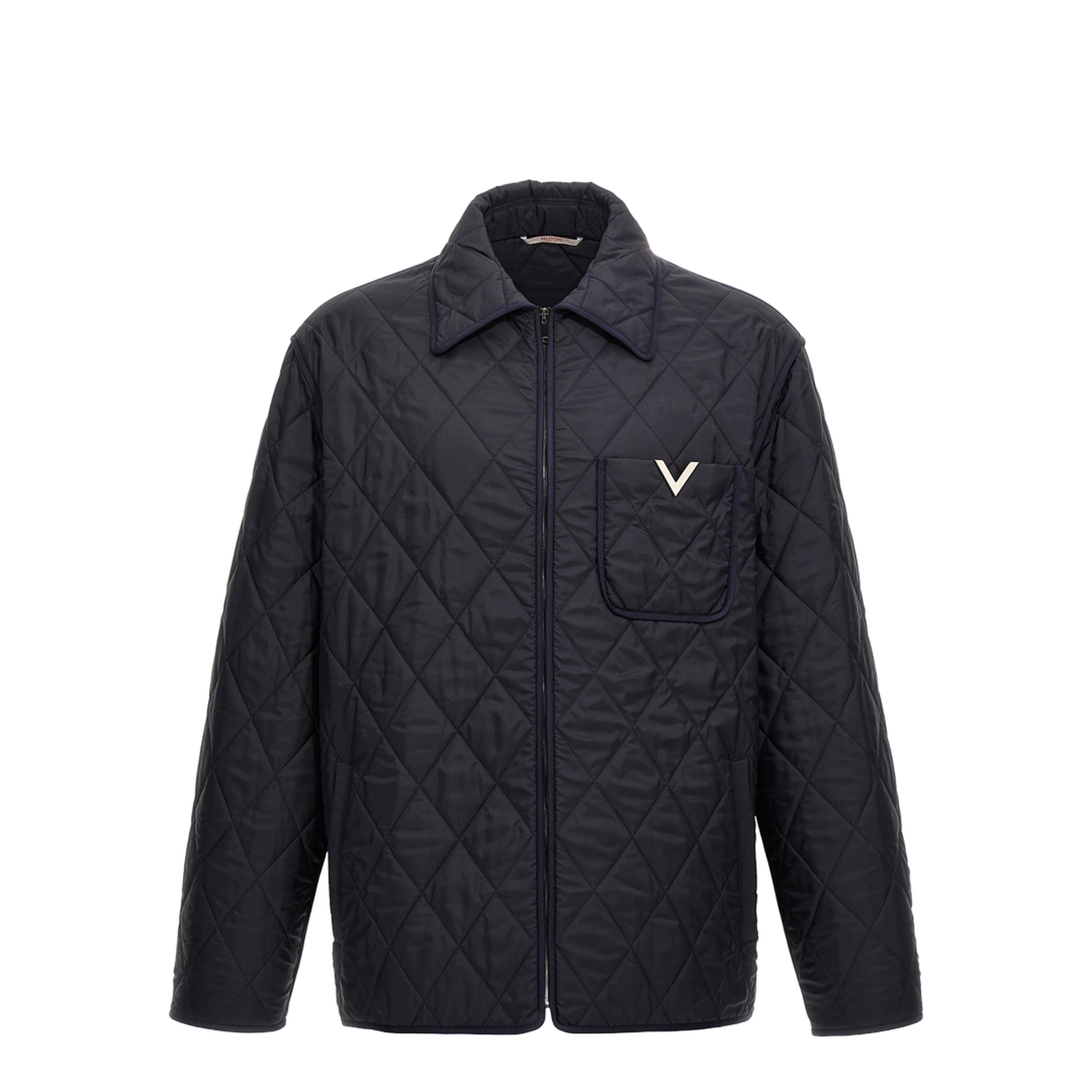 Metallic V Quilted Shirt Jacket