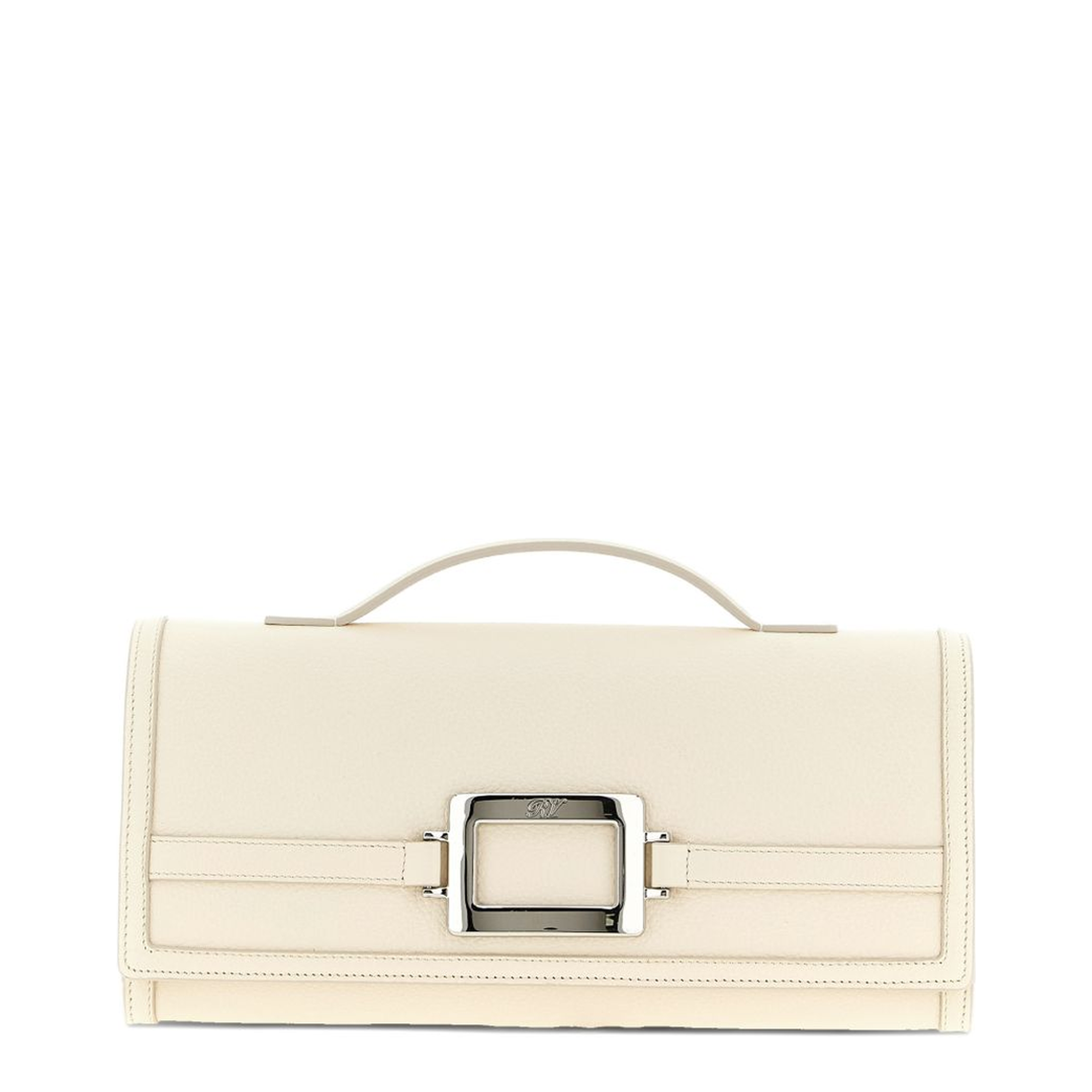 Belle Vivier Clutch - Ivory/White