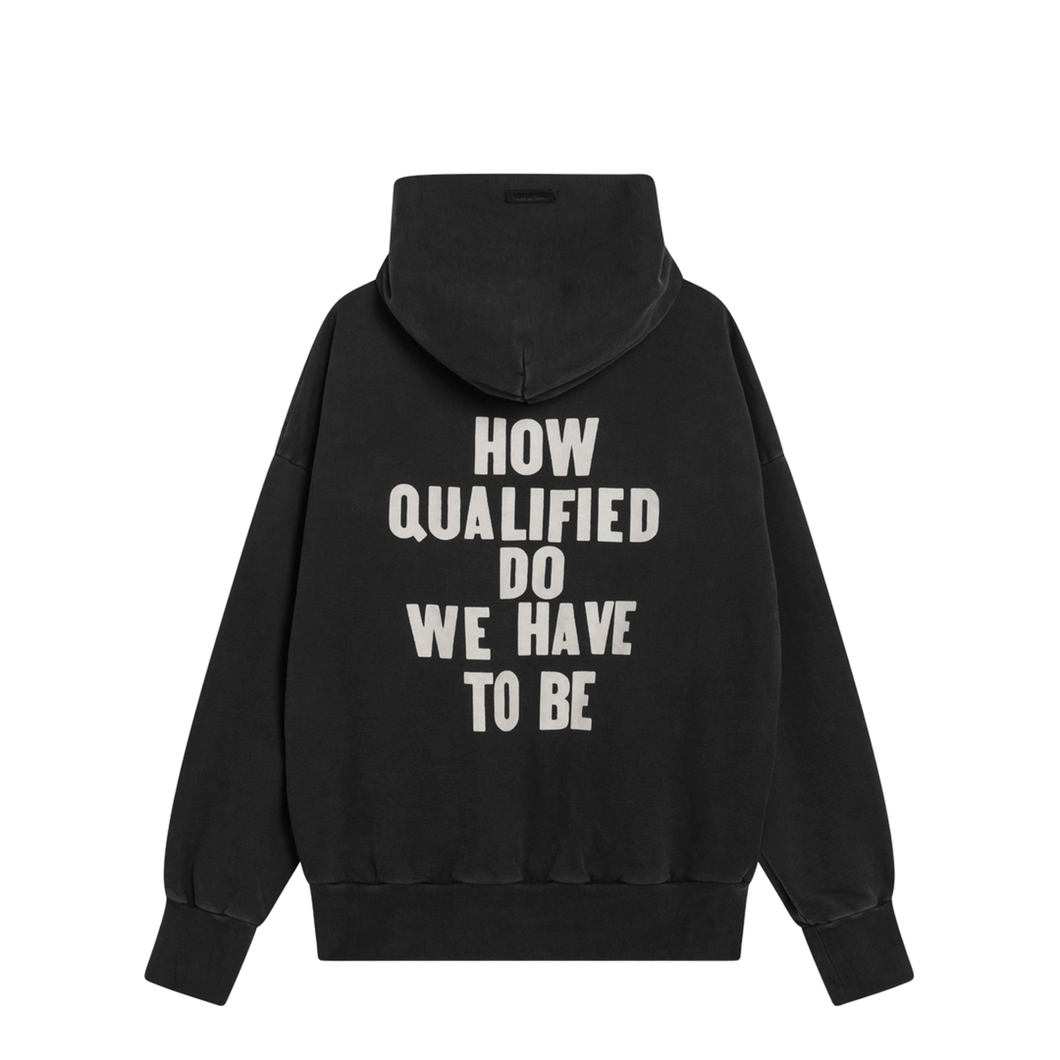 Black Vintage-Effect Hoodie
