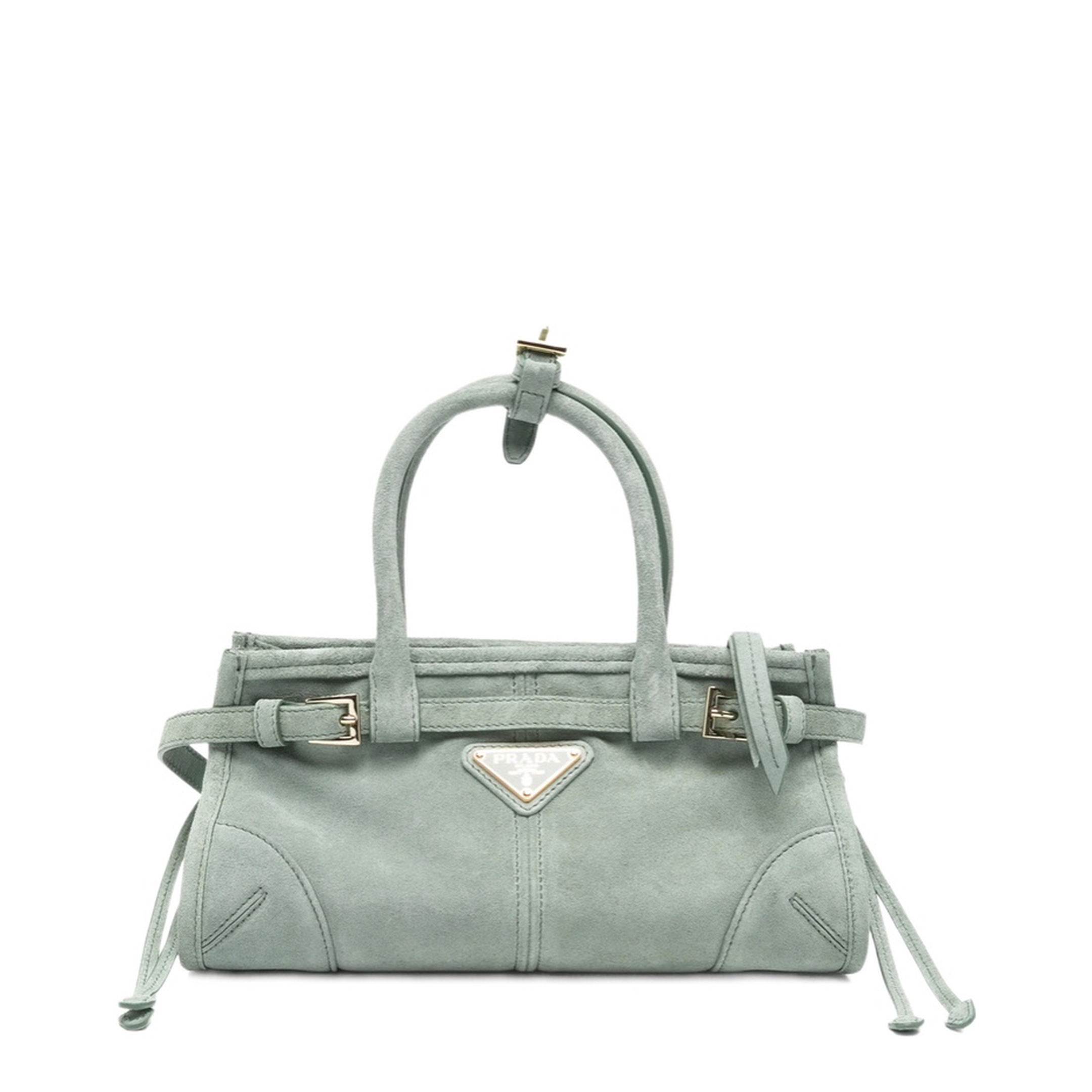 MAYFEYR - Prada - Sea Green Suede Mini Handbag - 1BA4862C4SF0092