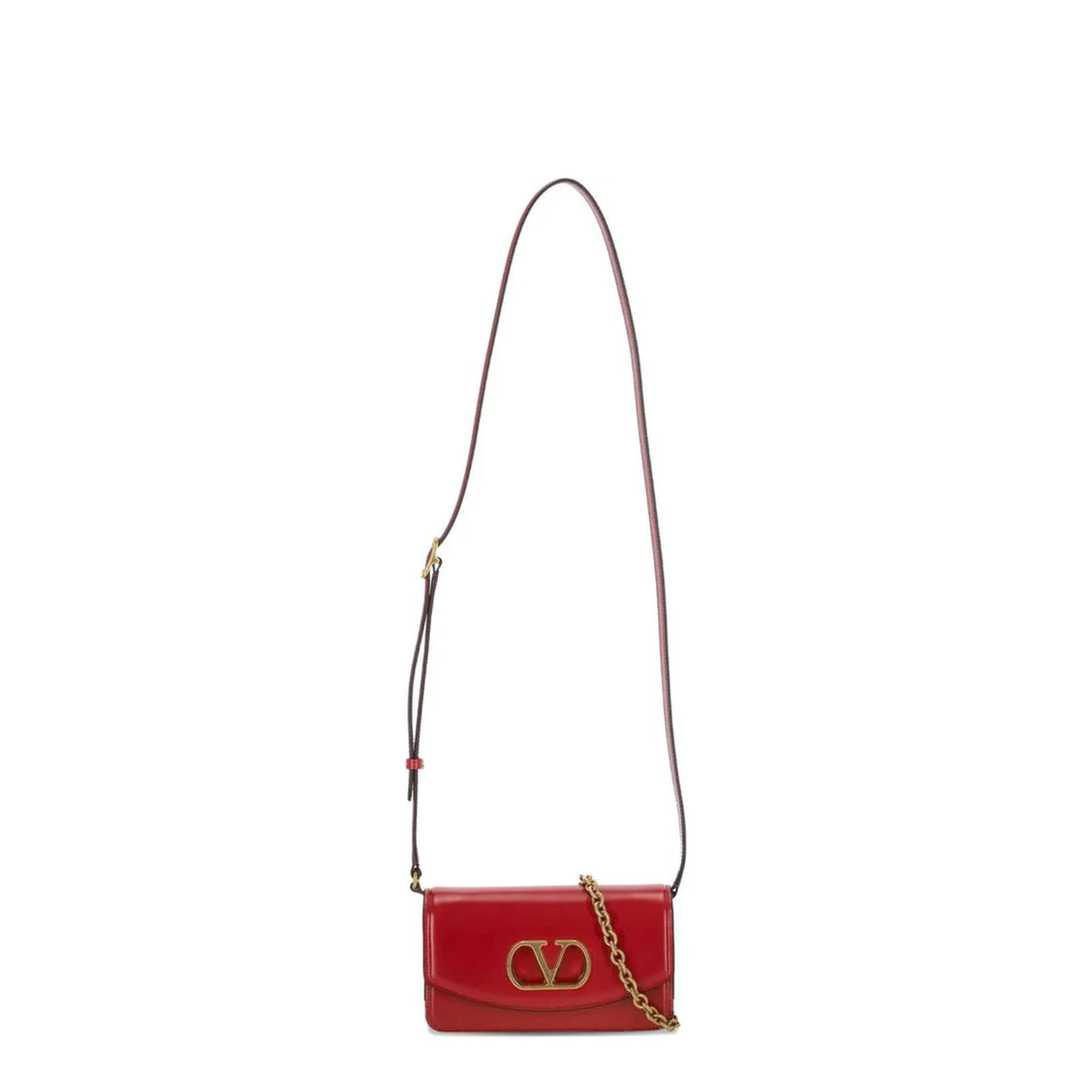 Red Foldover Top Crossbody Bag