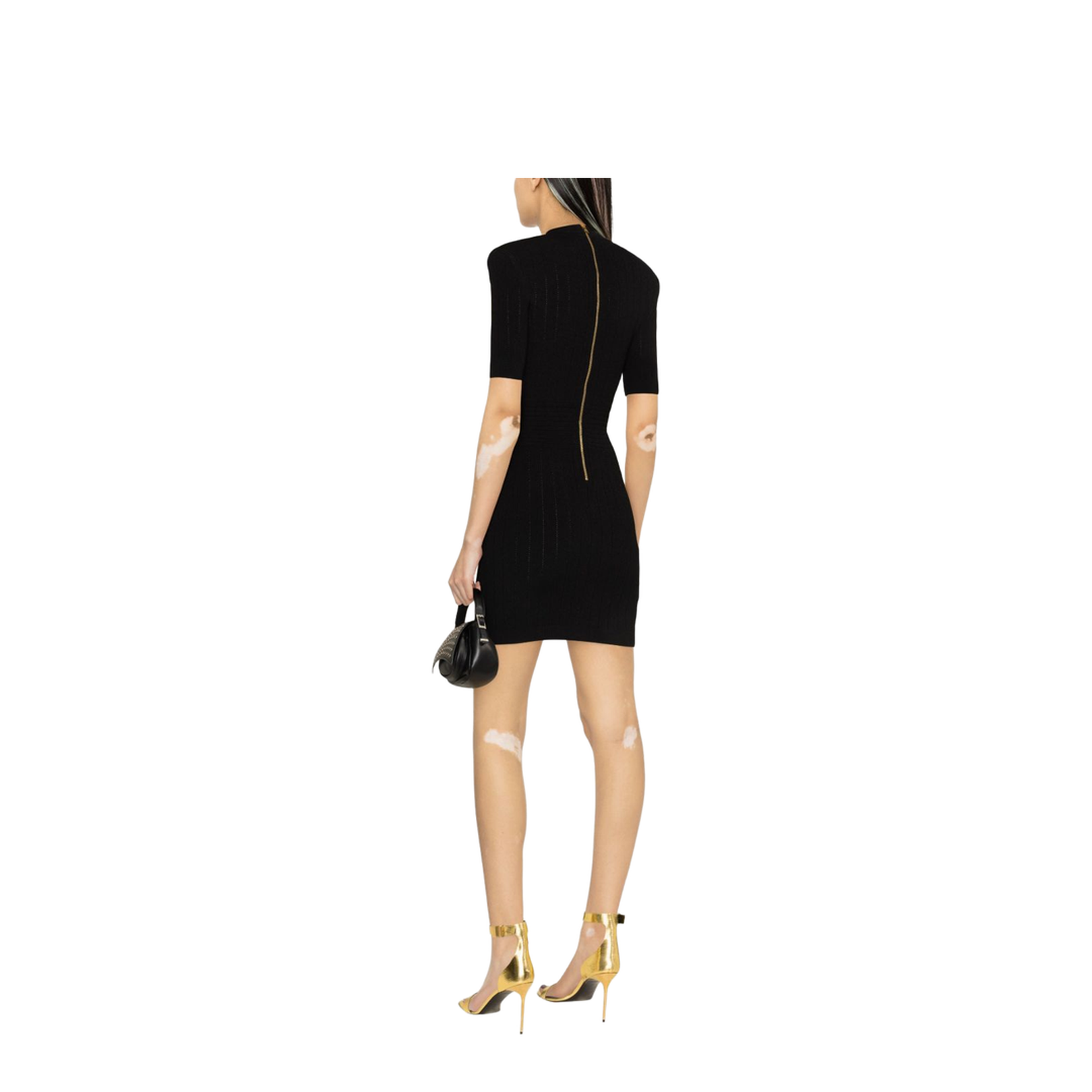 Knitted V-Necked Dress