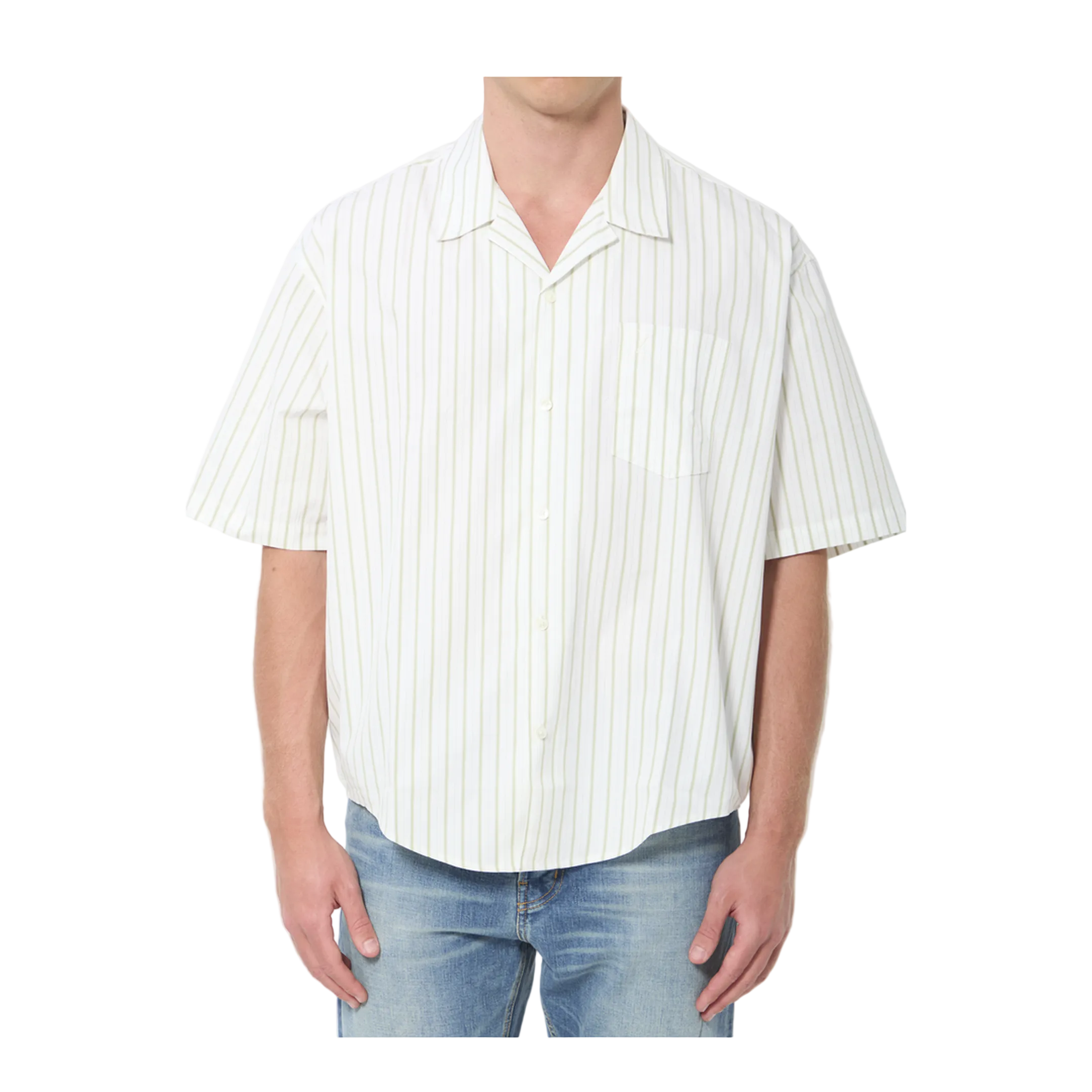 MAYFEYR - Ami Paris - Striped Boxy Shirt - HSH833C00220A075