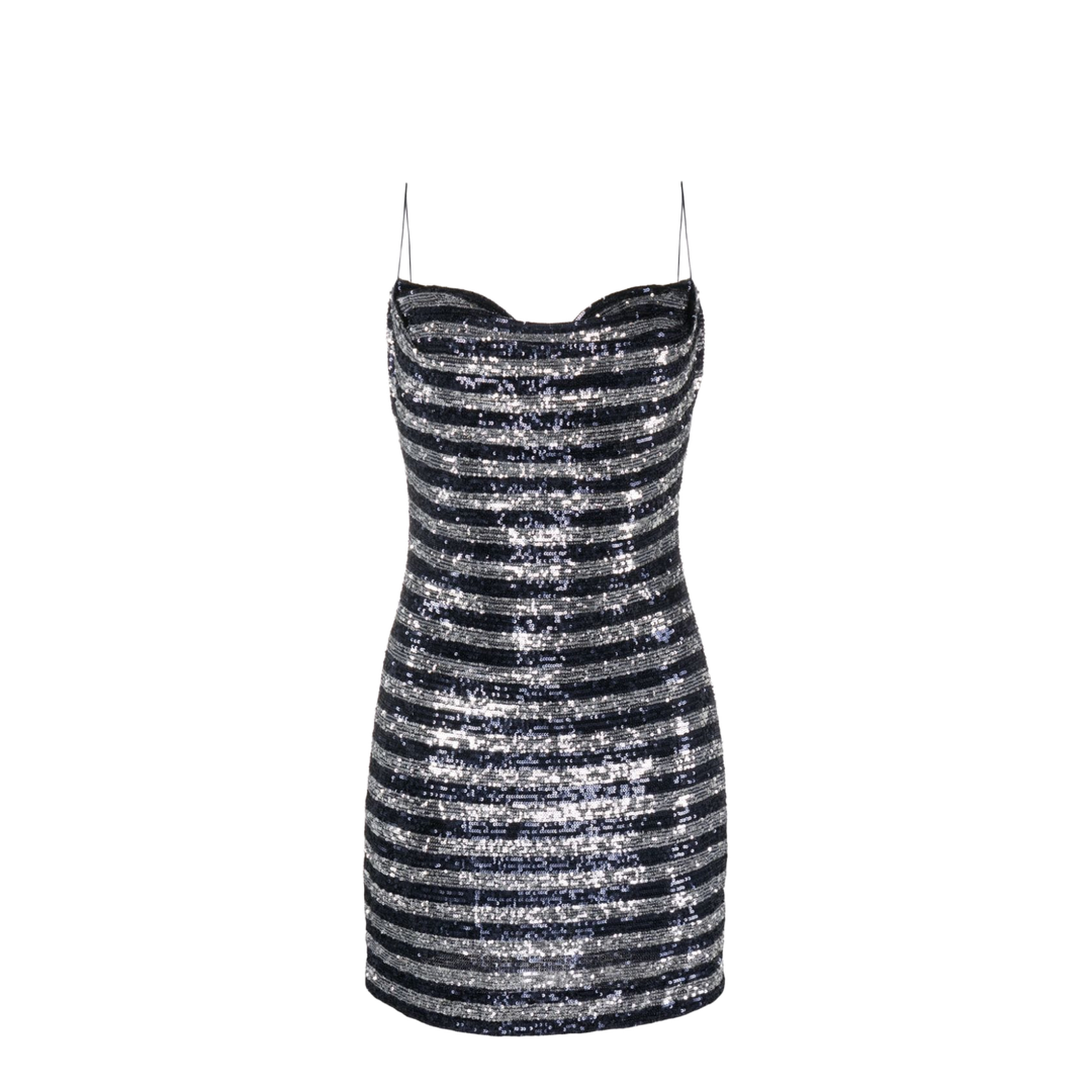 Babydoll Cowl Neck Glitter Short Dress