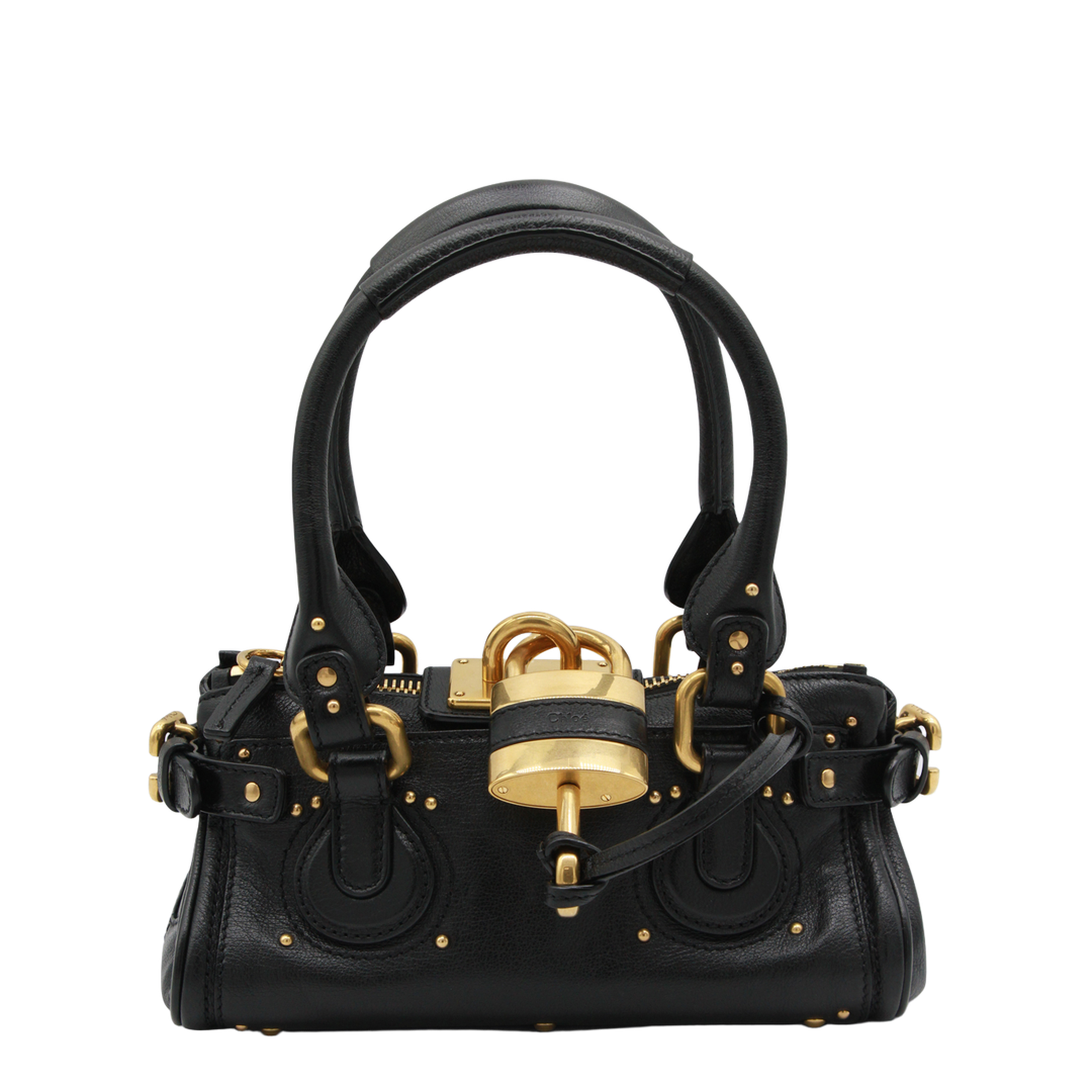 Paddington Small Buffalo Leather Shoulder Bag - Black