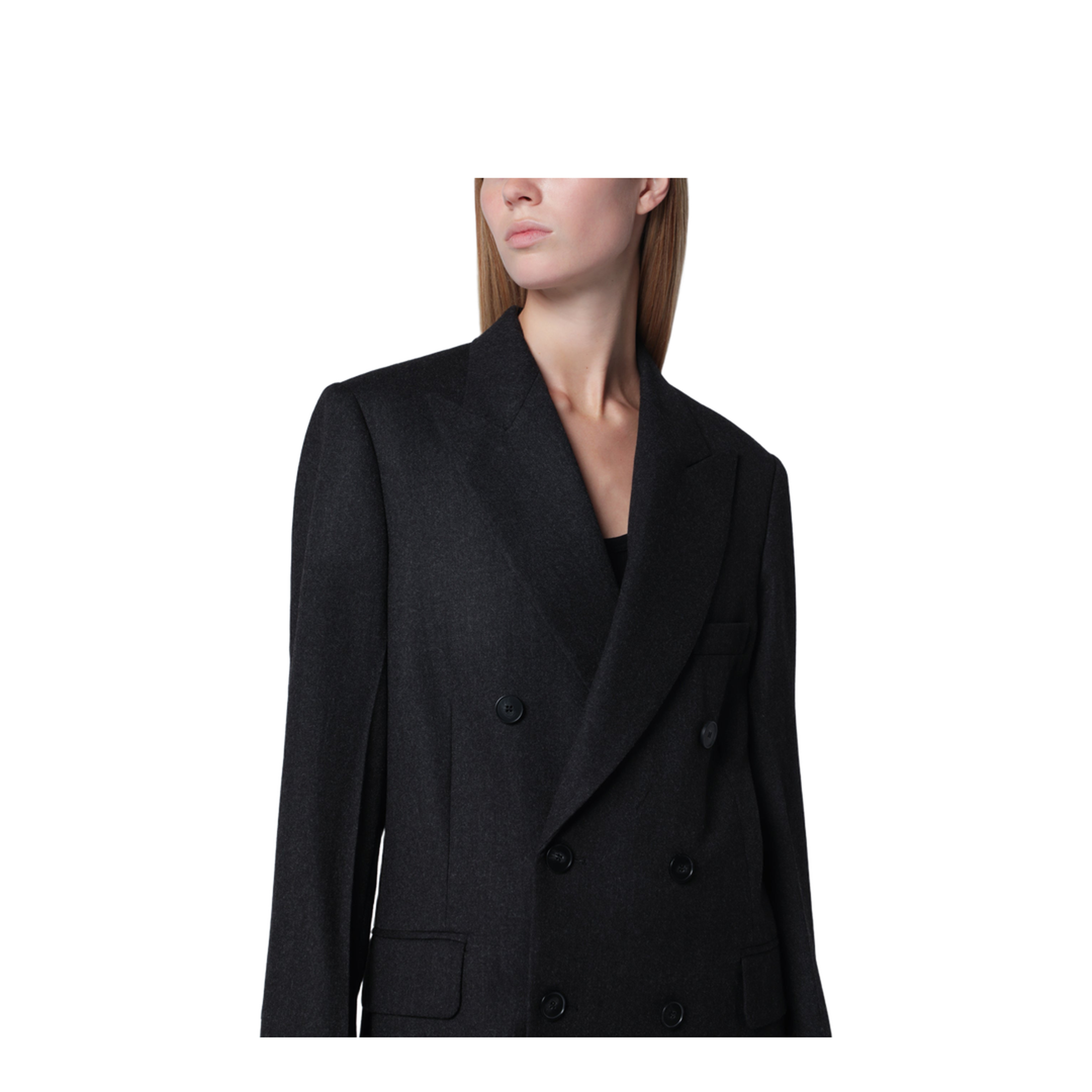MAYFEYR - Victoria Beckham - Dark Grey Double-Breasted Wool Jacket - 1324WJK005568CWODG