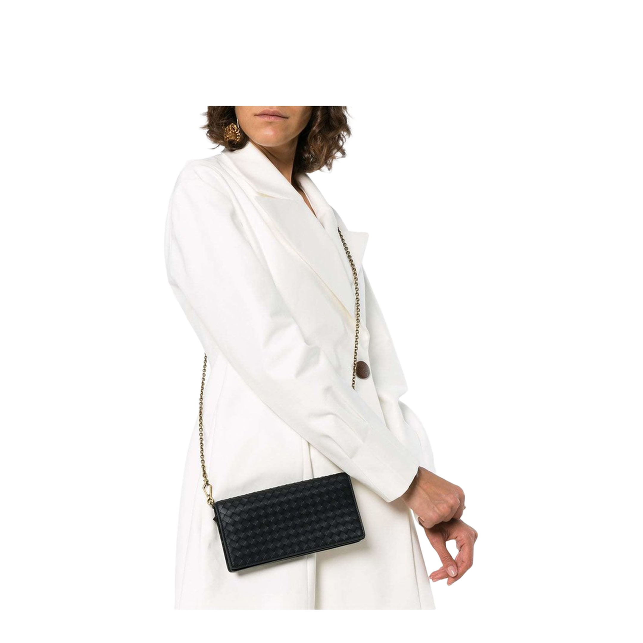 Intrecciato Shoulder Bag Black