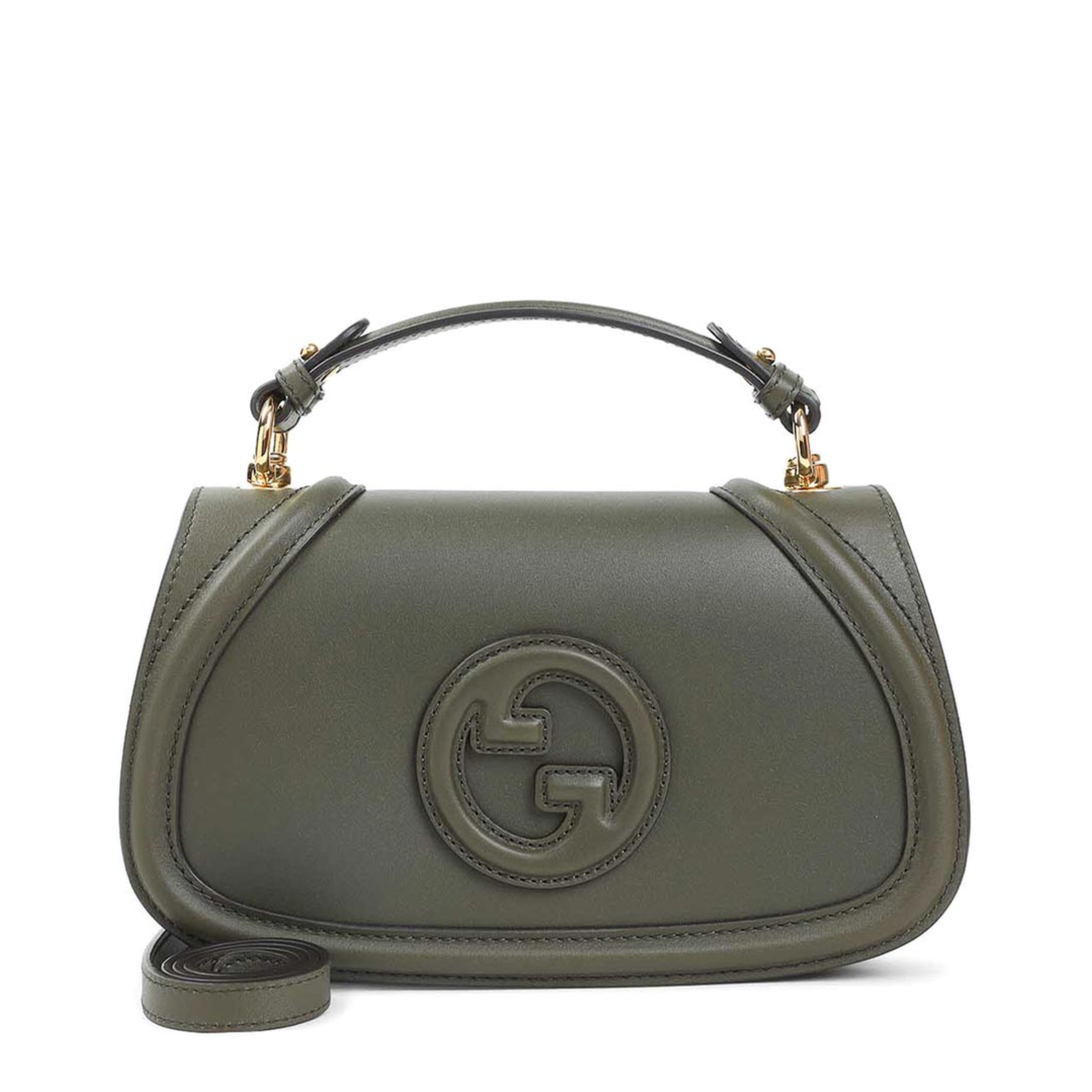 Blondie Medium Top Handle Bag in Forest Green Leather