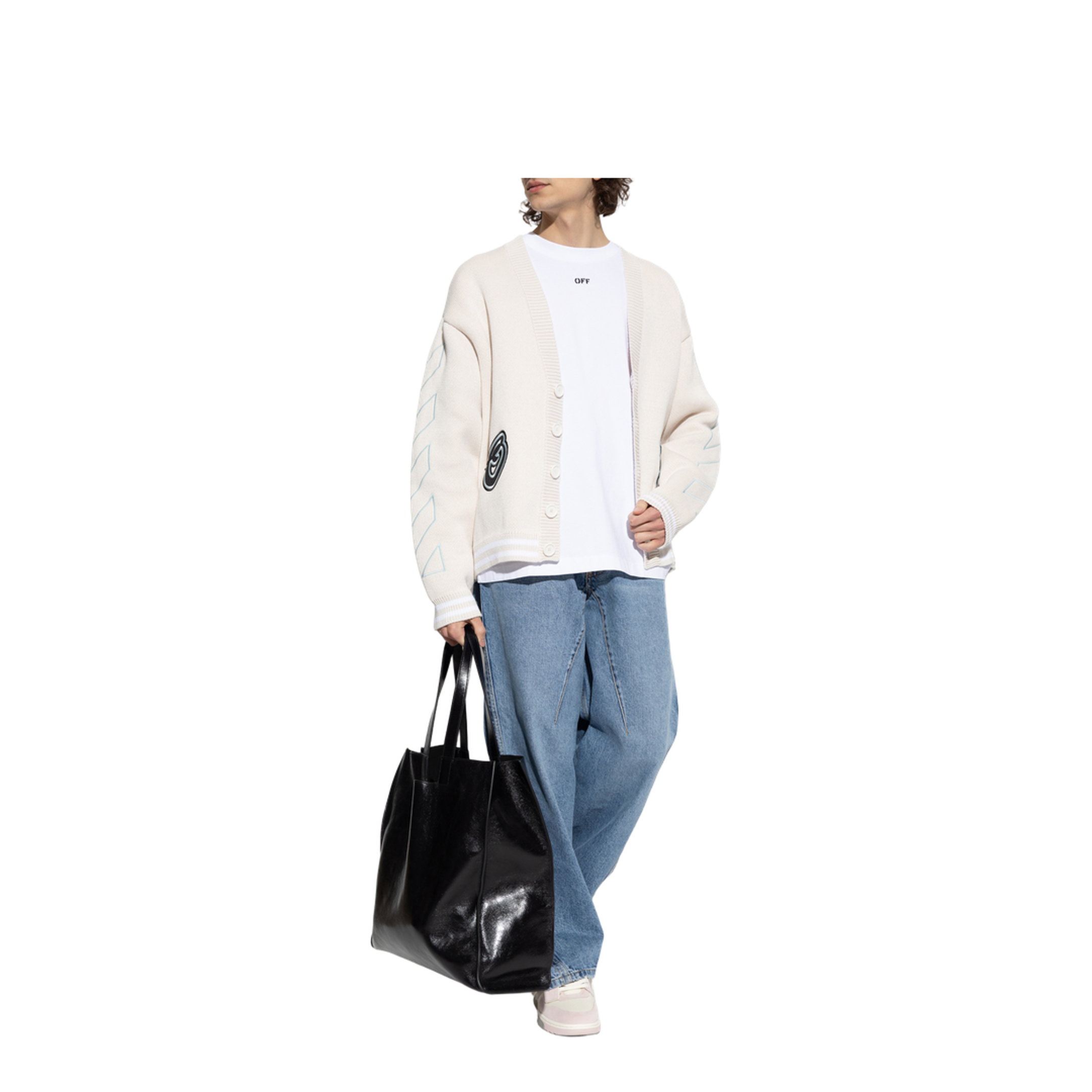 MAYFEYR - Off-White - Cardigan With Patches - 44MHB019S26K001110