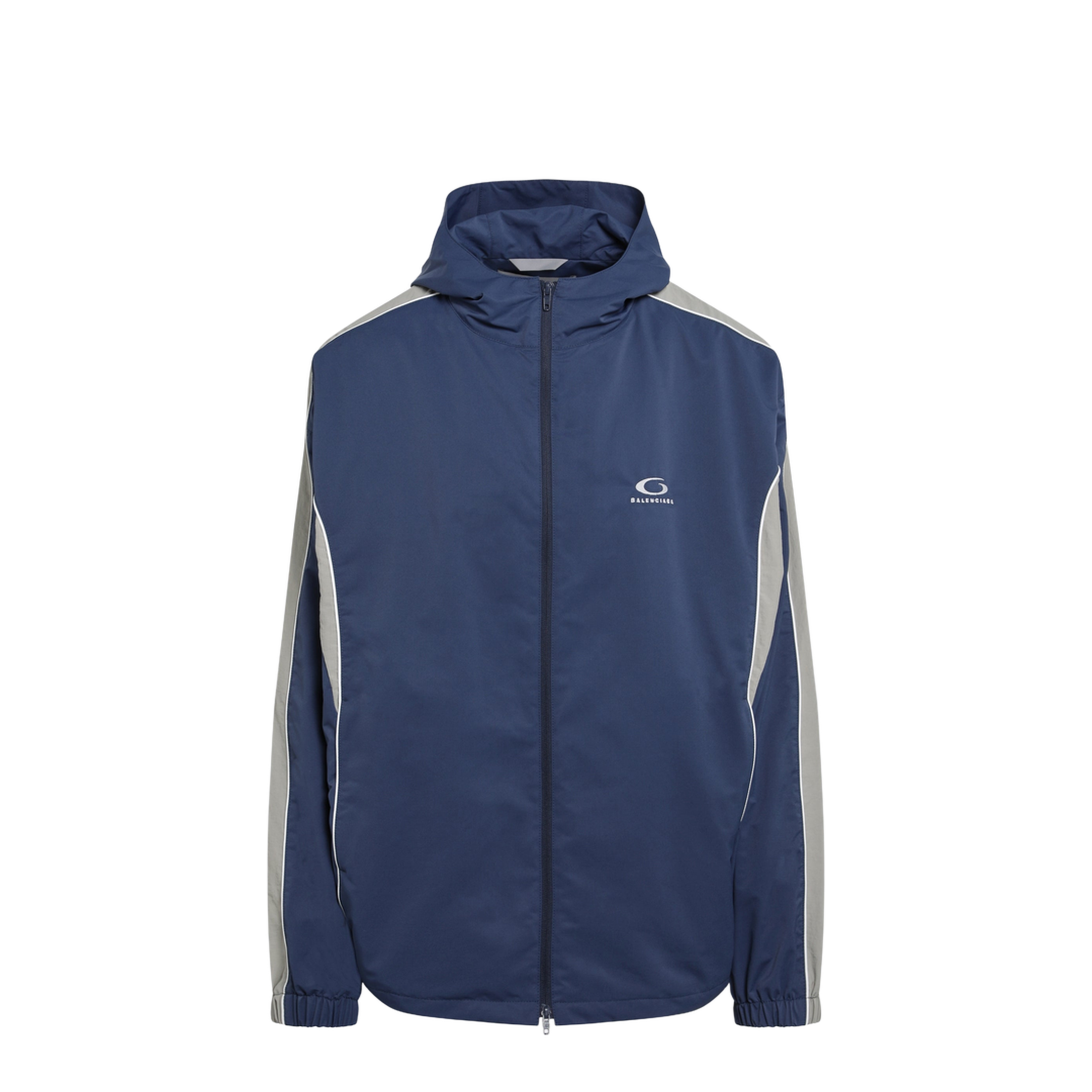 Washed-effect Technical Satin Track Jacket in Navy