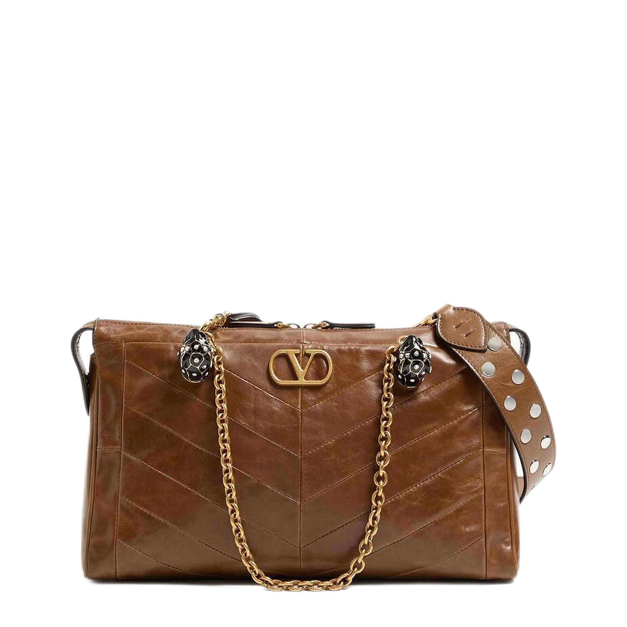 MAYFEYR - Valentino - Panthea Shoulder Bag In Nappa Leather With Chevron Pattern - WB0S70UYFBGQ