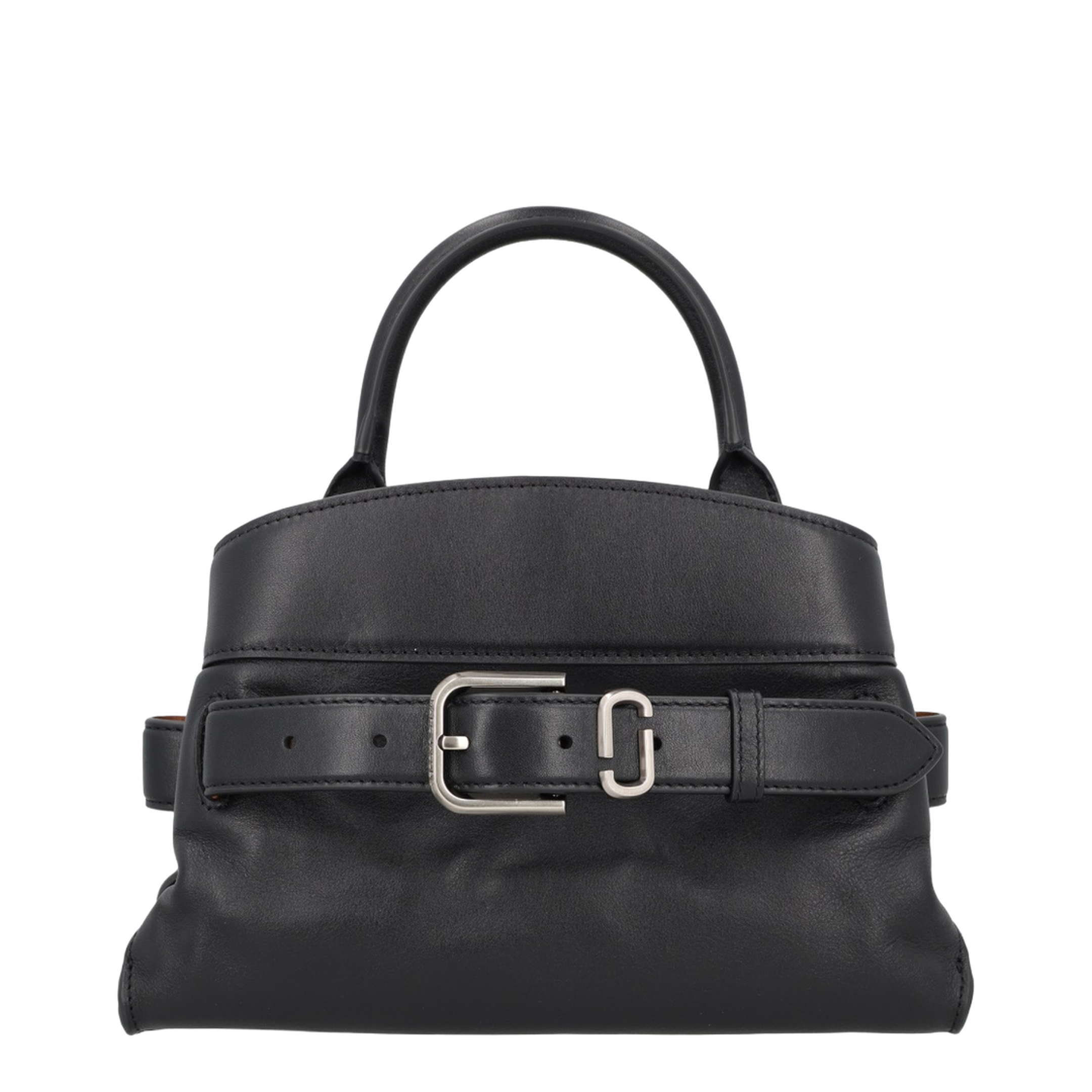 Small Satchel Handbag Leather Black