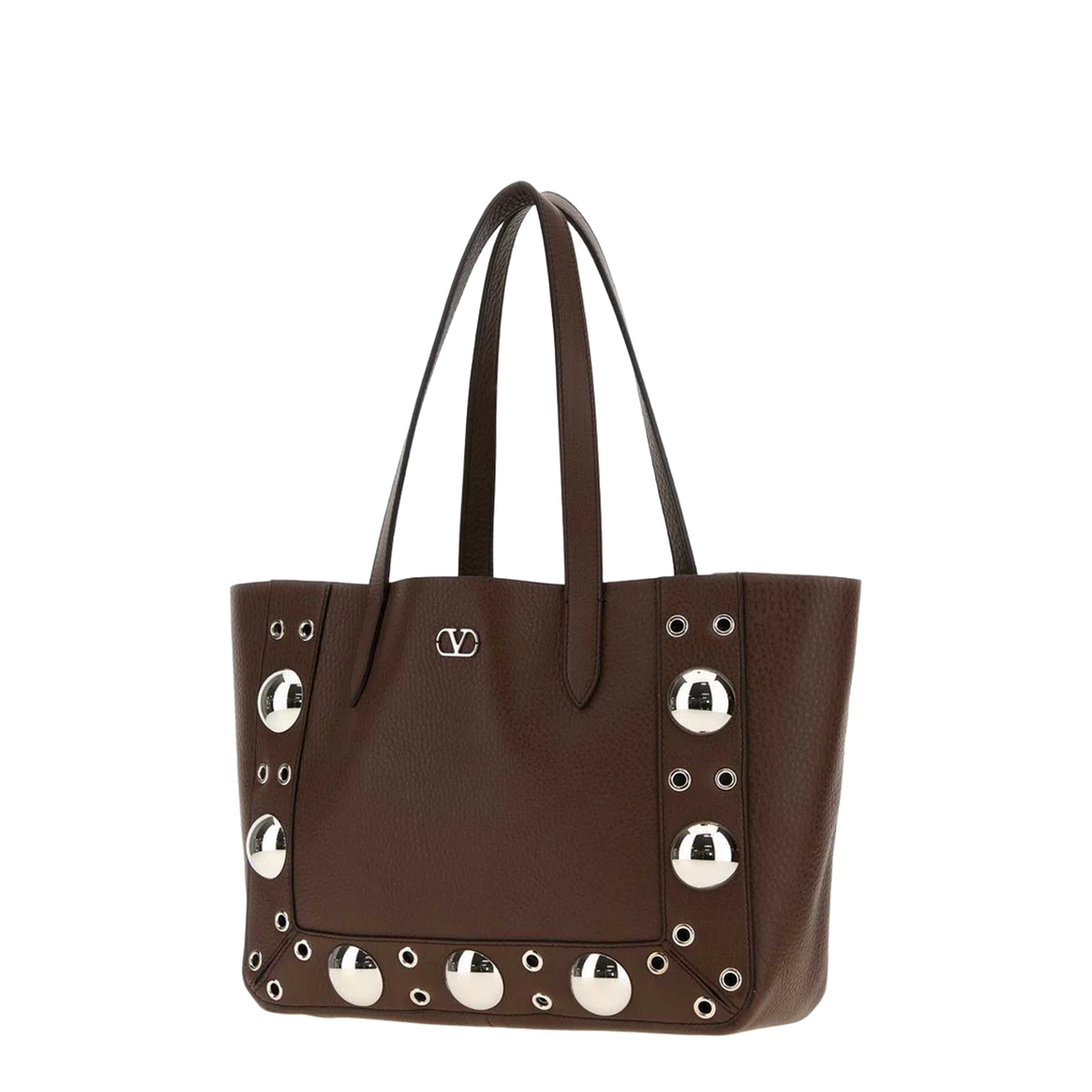 Brown Leather Small Shopping Bag