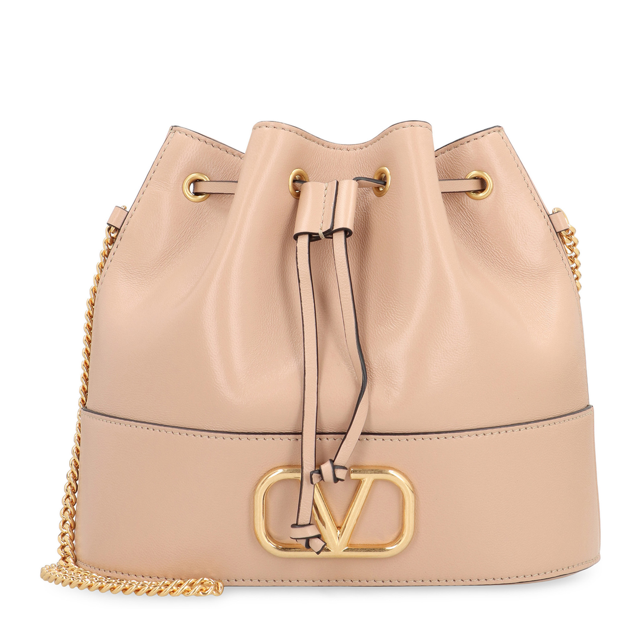 Mini Bucket Bag in Nappa with Vlogo Signature Chain