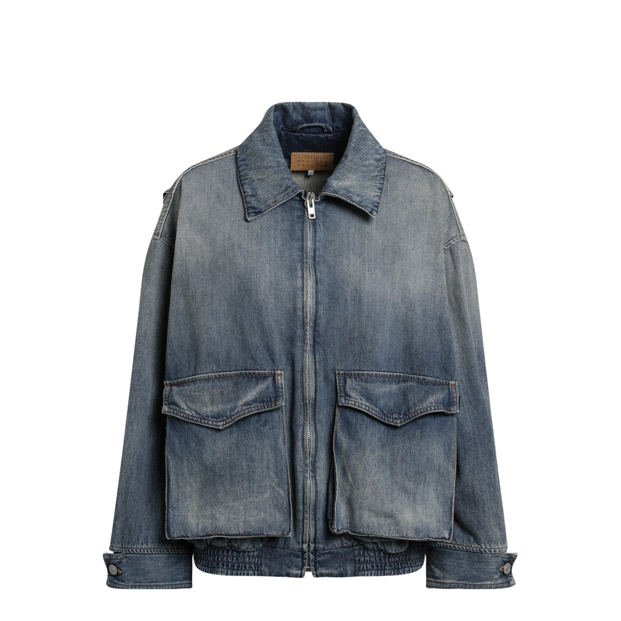 Blue Denim Jacket With Flap Pockets