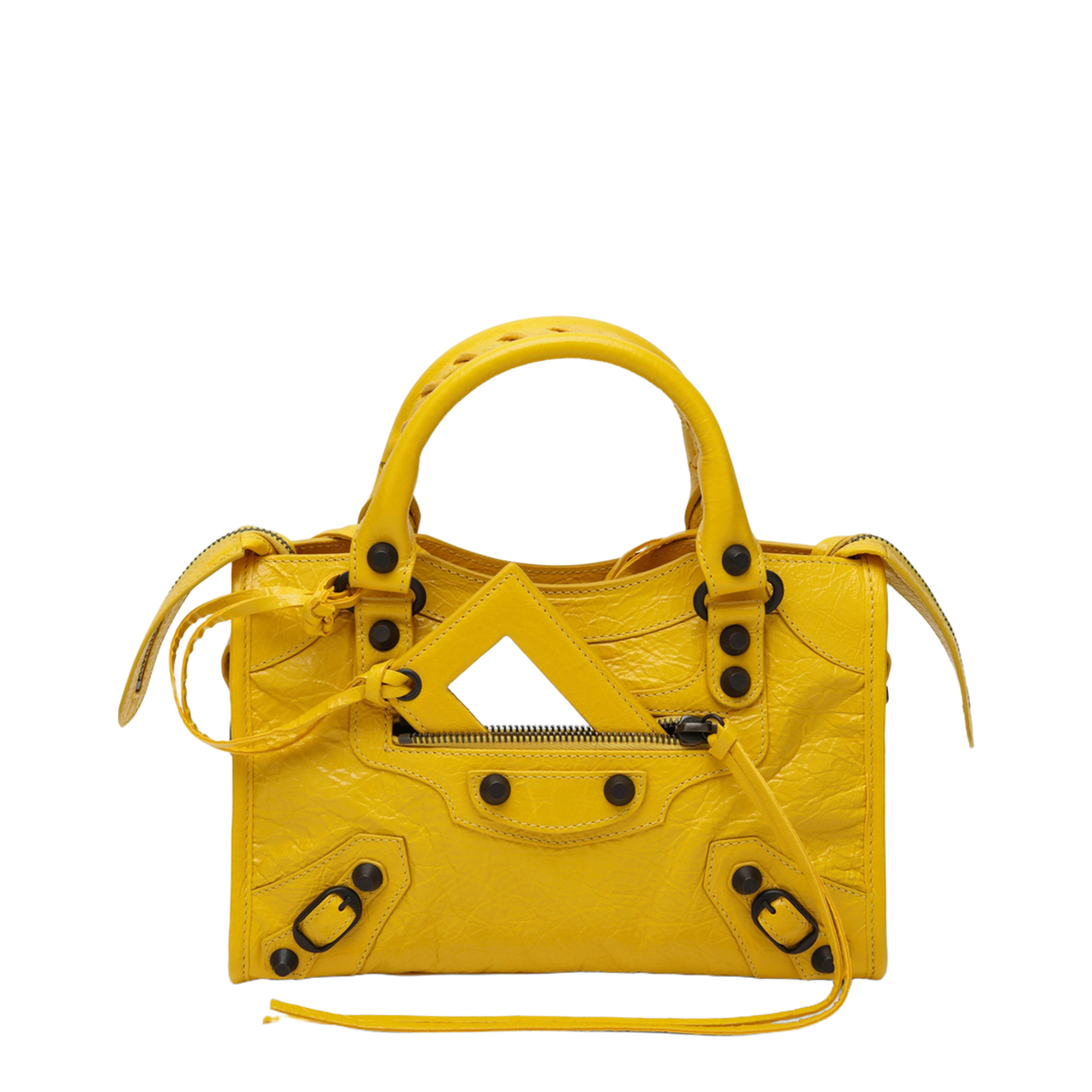 MAYFEYR - Balenciaga - City Mini Handbag In Arena Lambskin Yellow - 8657632ACFH7014