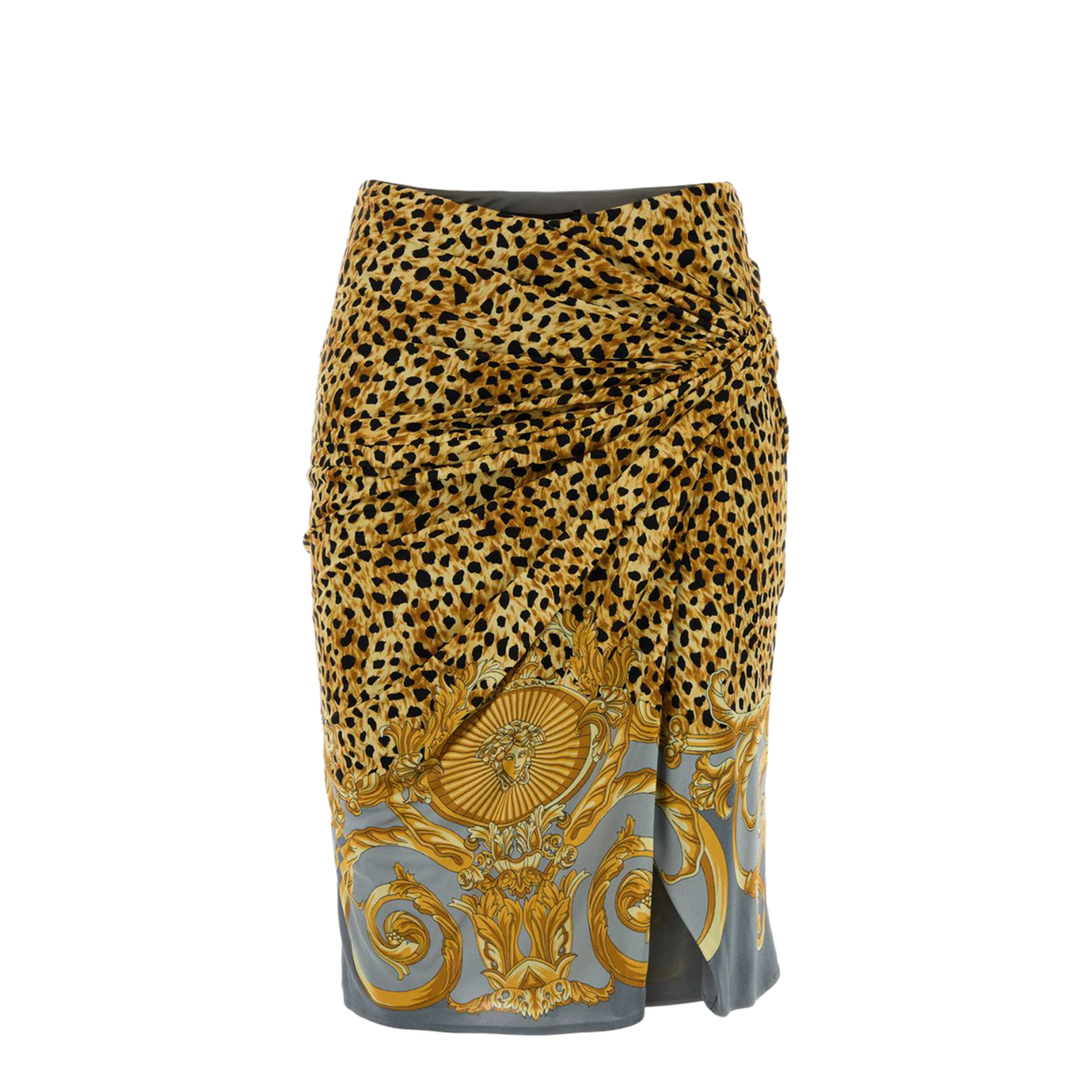 Skirt Cheetah Foulard On Responsible Heavy Viscose Liquid Jersey