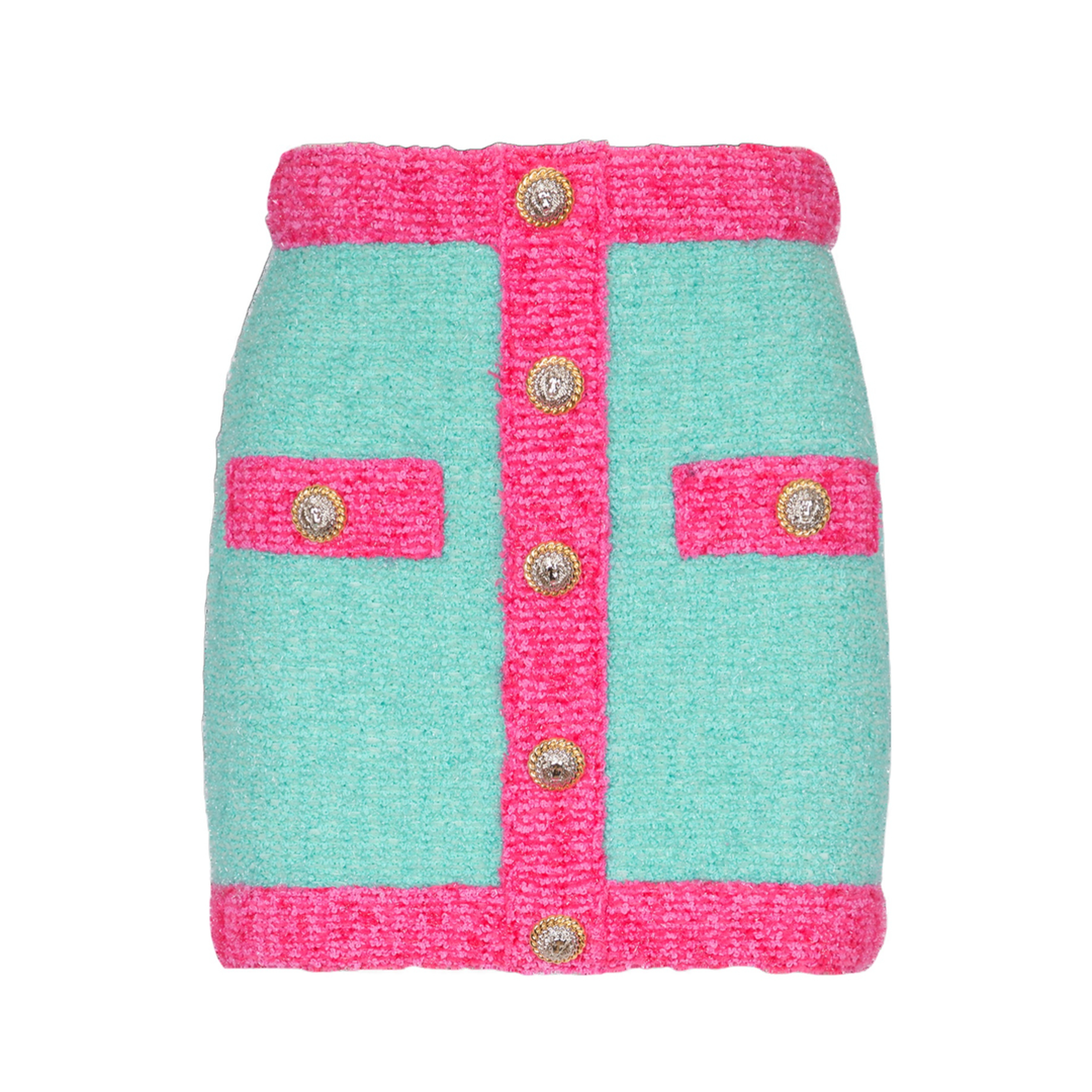 Button Two-Tone Skirt