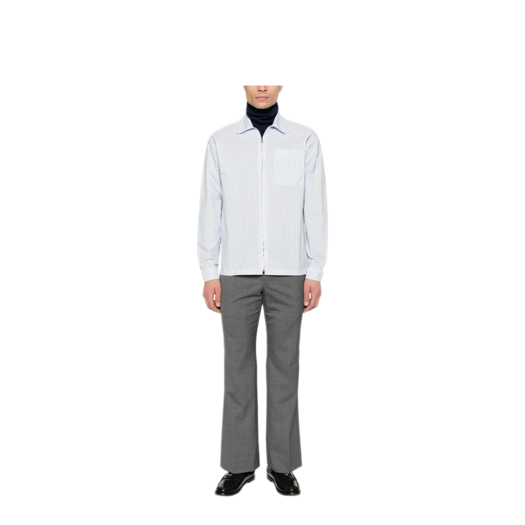 MAYFEYR - Prada - Striped Shirt With Full Zip - SC855SOOO189HF0W81