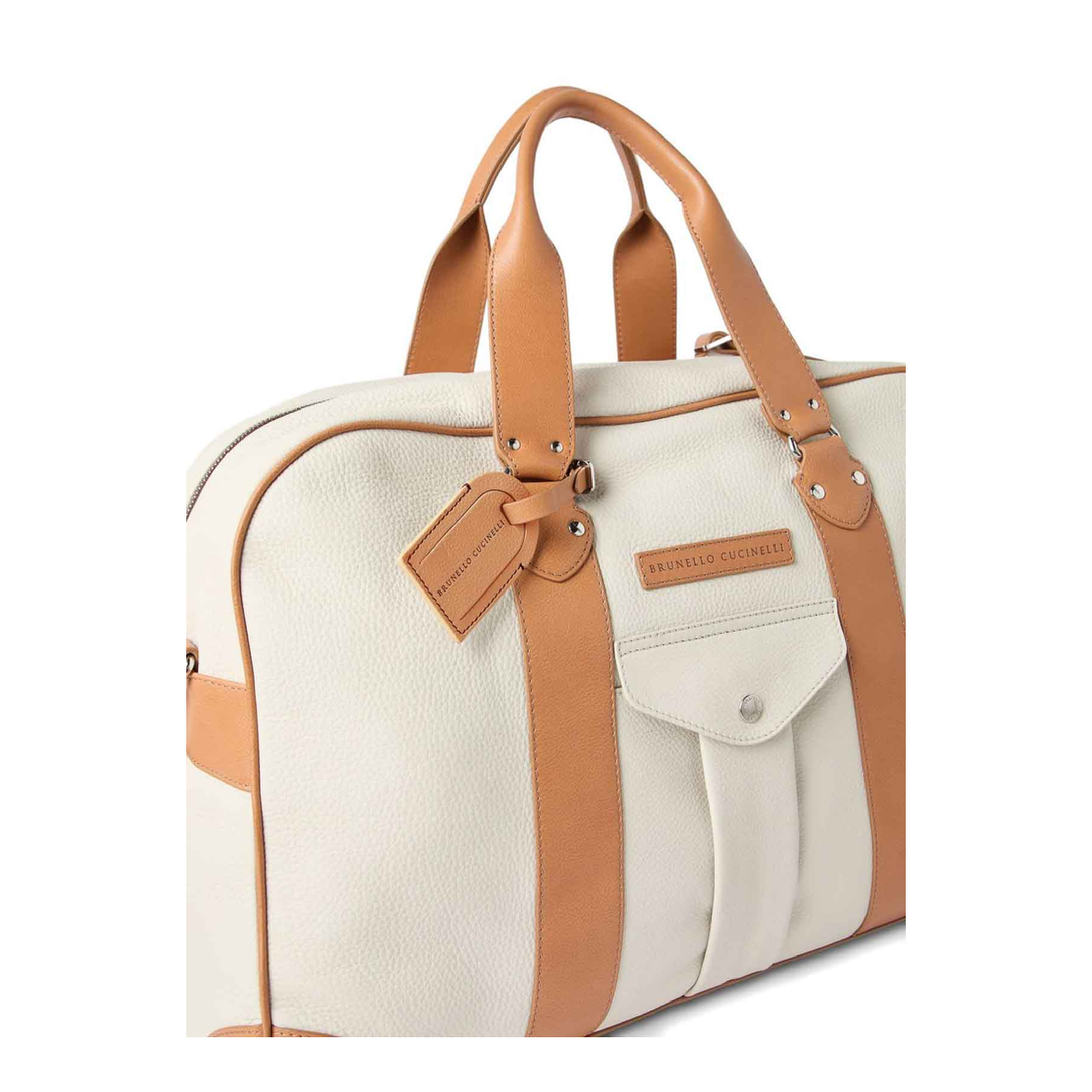 Grained Calfskin Street Bag in Ivory