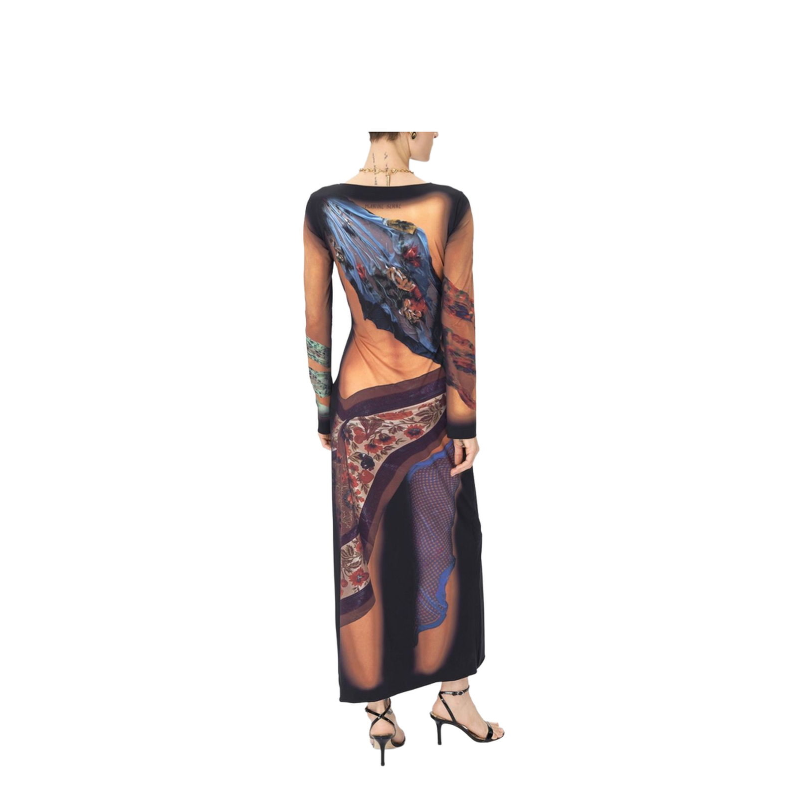 Draped Statue Long Dress