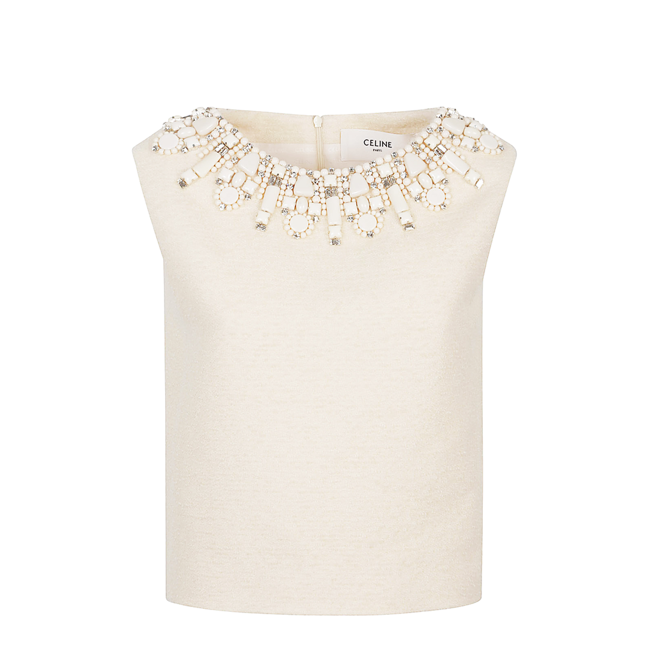 Embroidered Top in Bouclette Natté