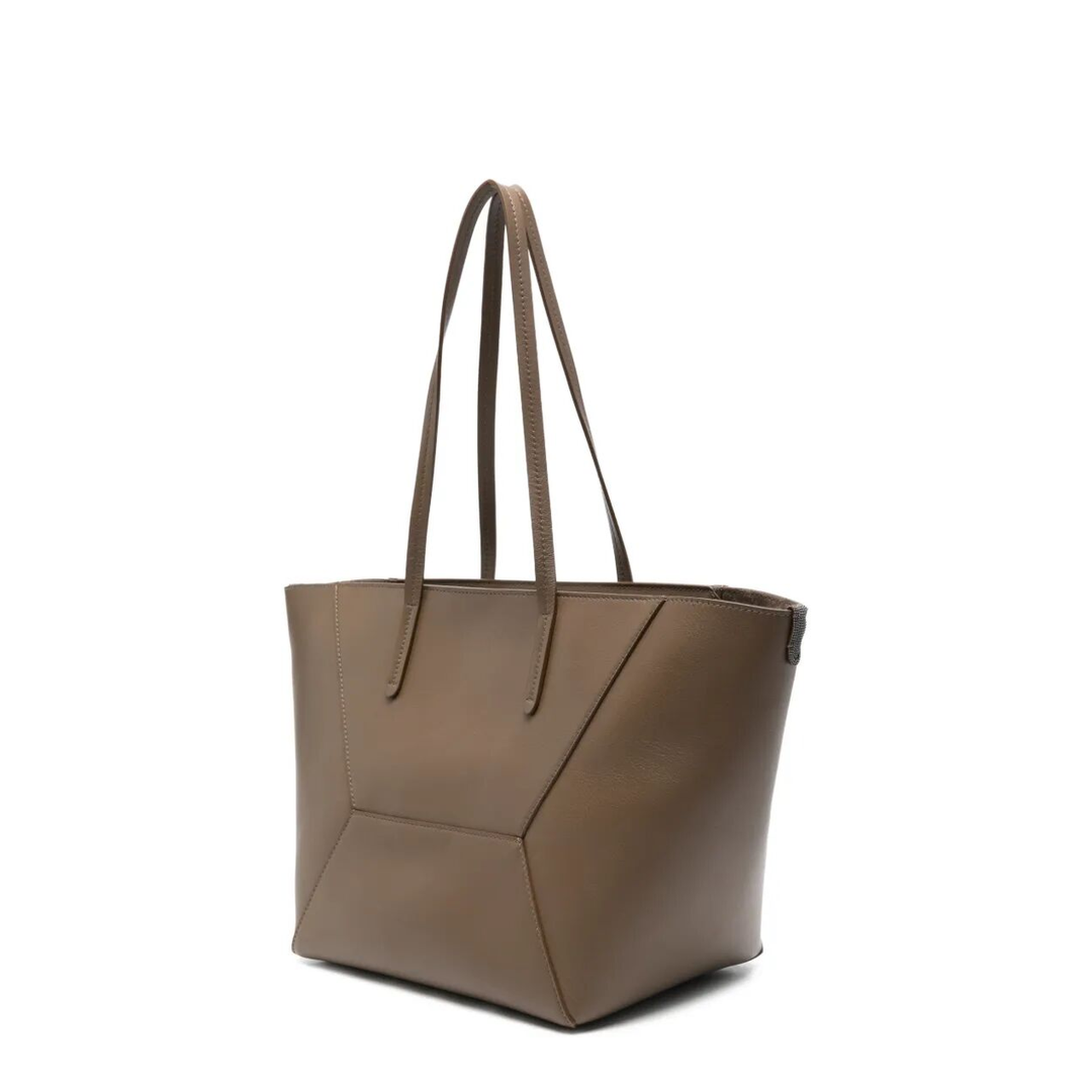 Leather Tote Bag with Pouch