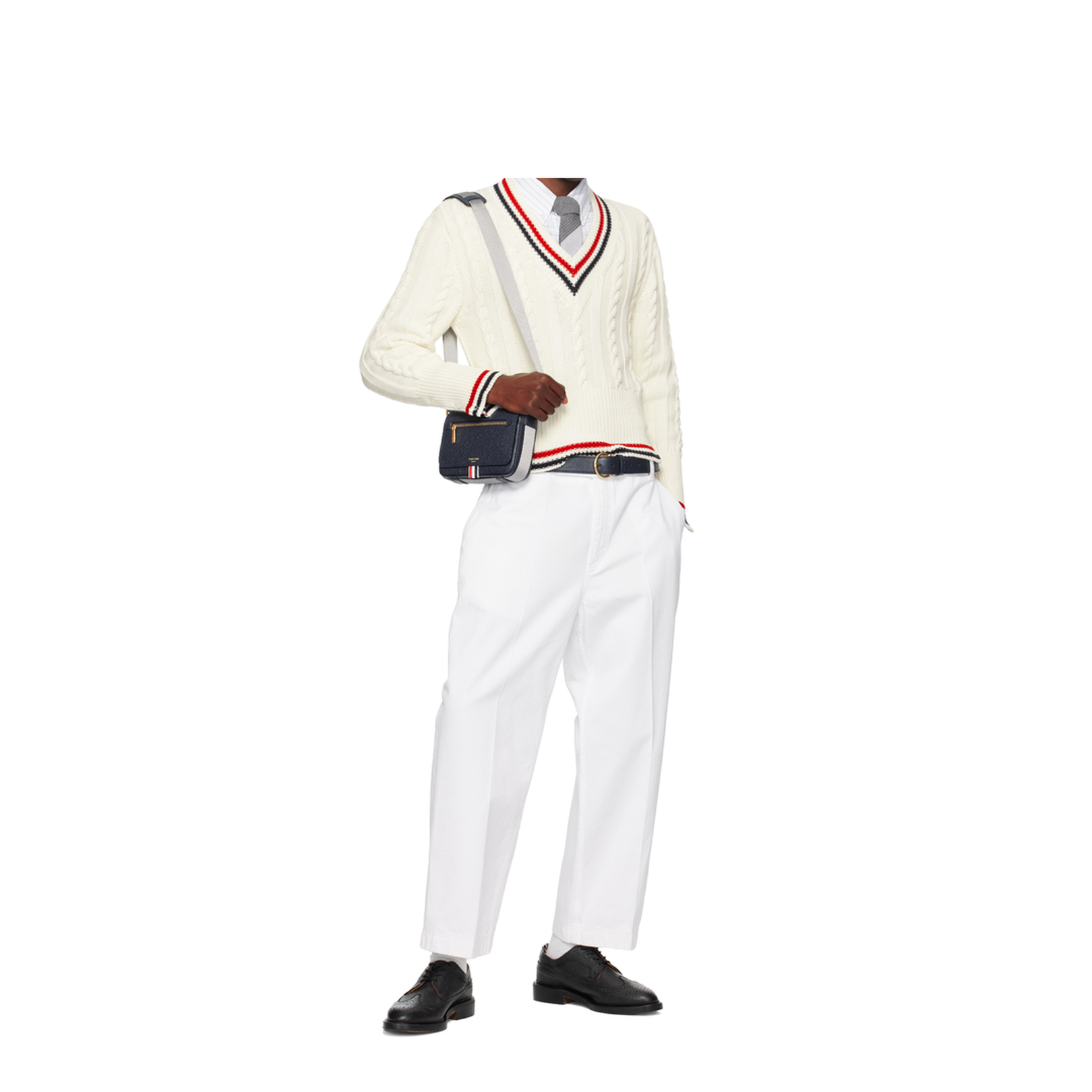 Zipper Bag with Brand Logo and Tri-Color Satin Flag