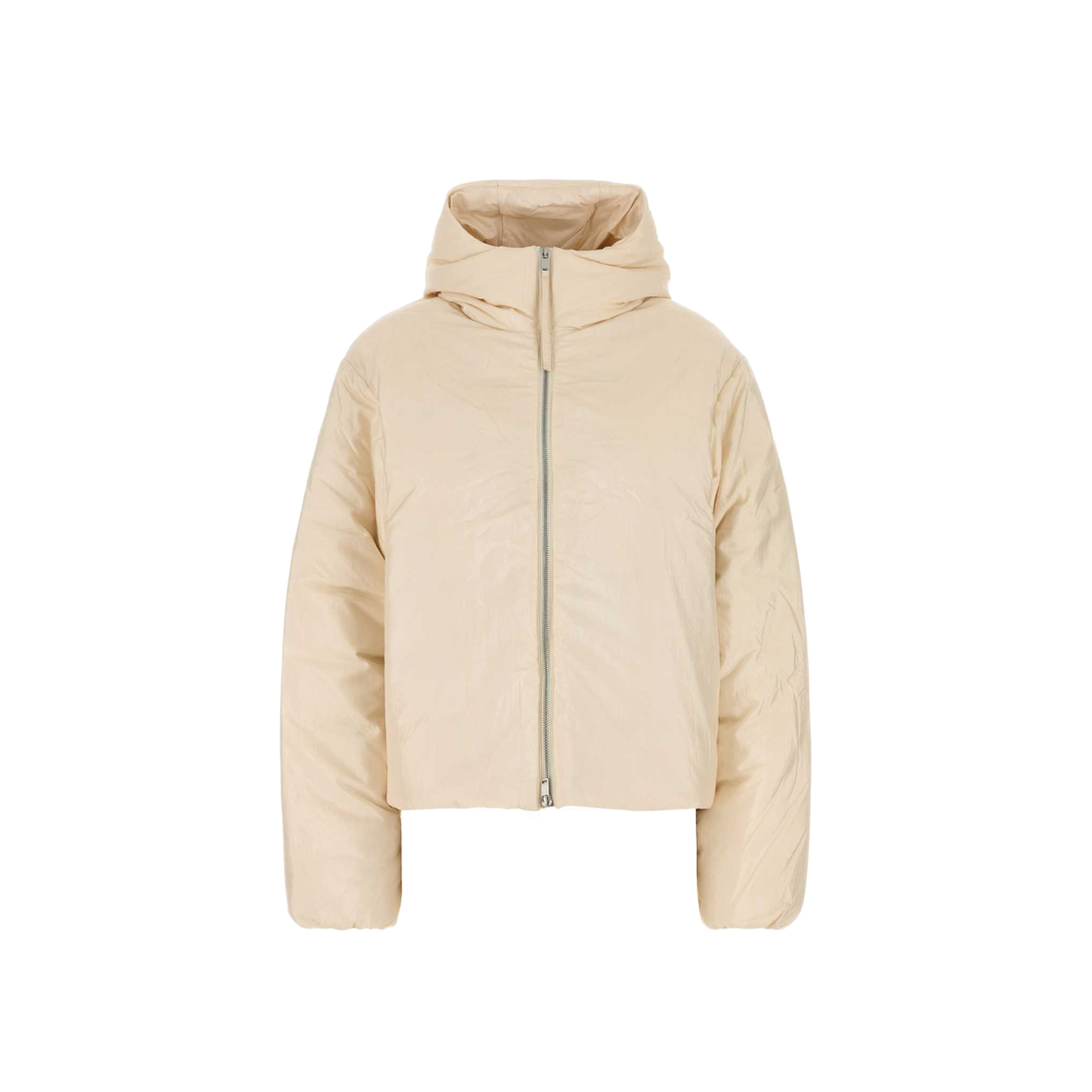 Cream Nylon Blend Down Jackets