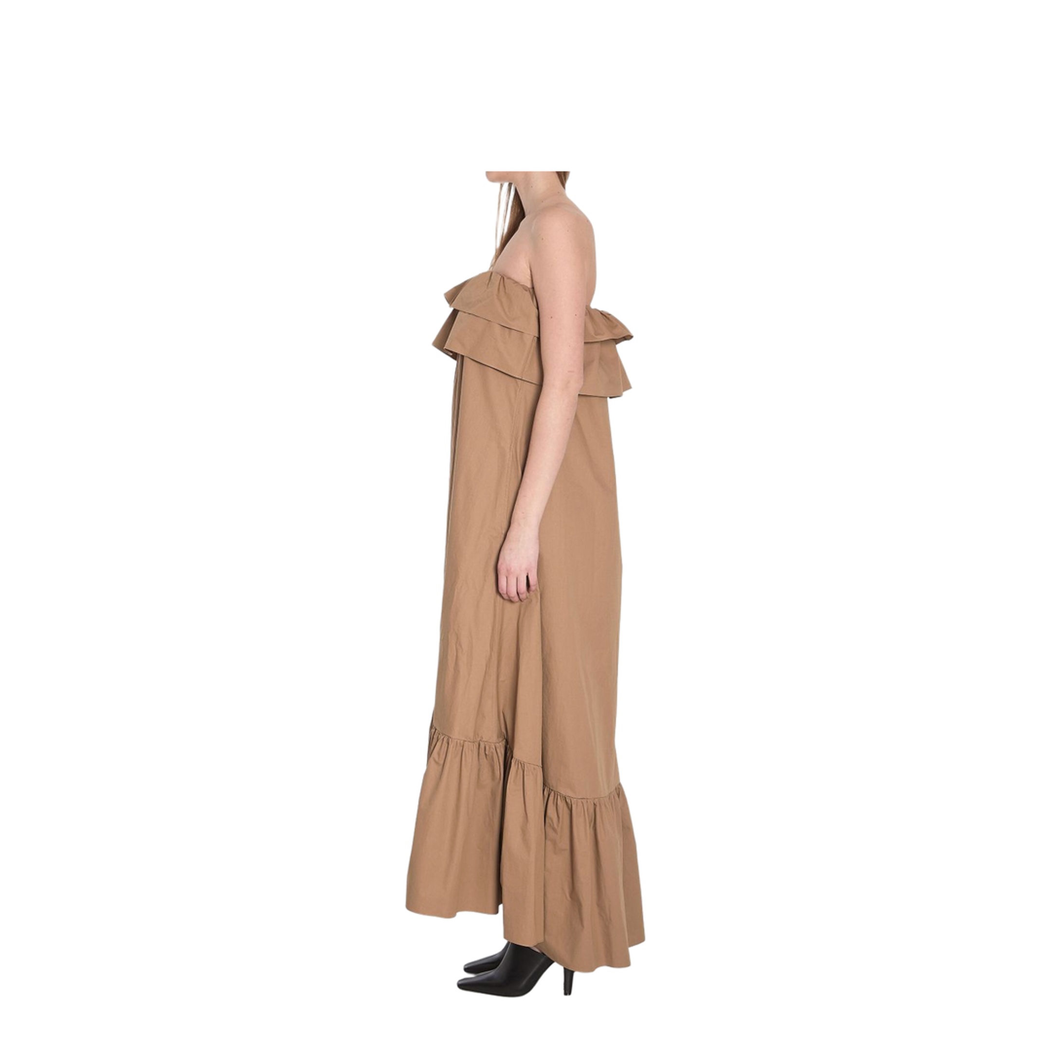 Cotton Twill Ruffle Dress
