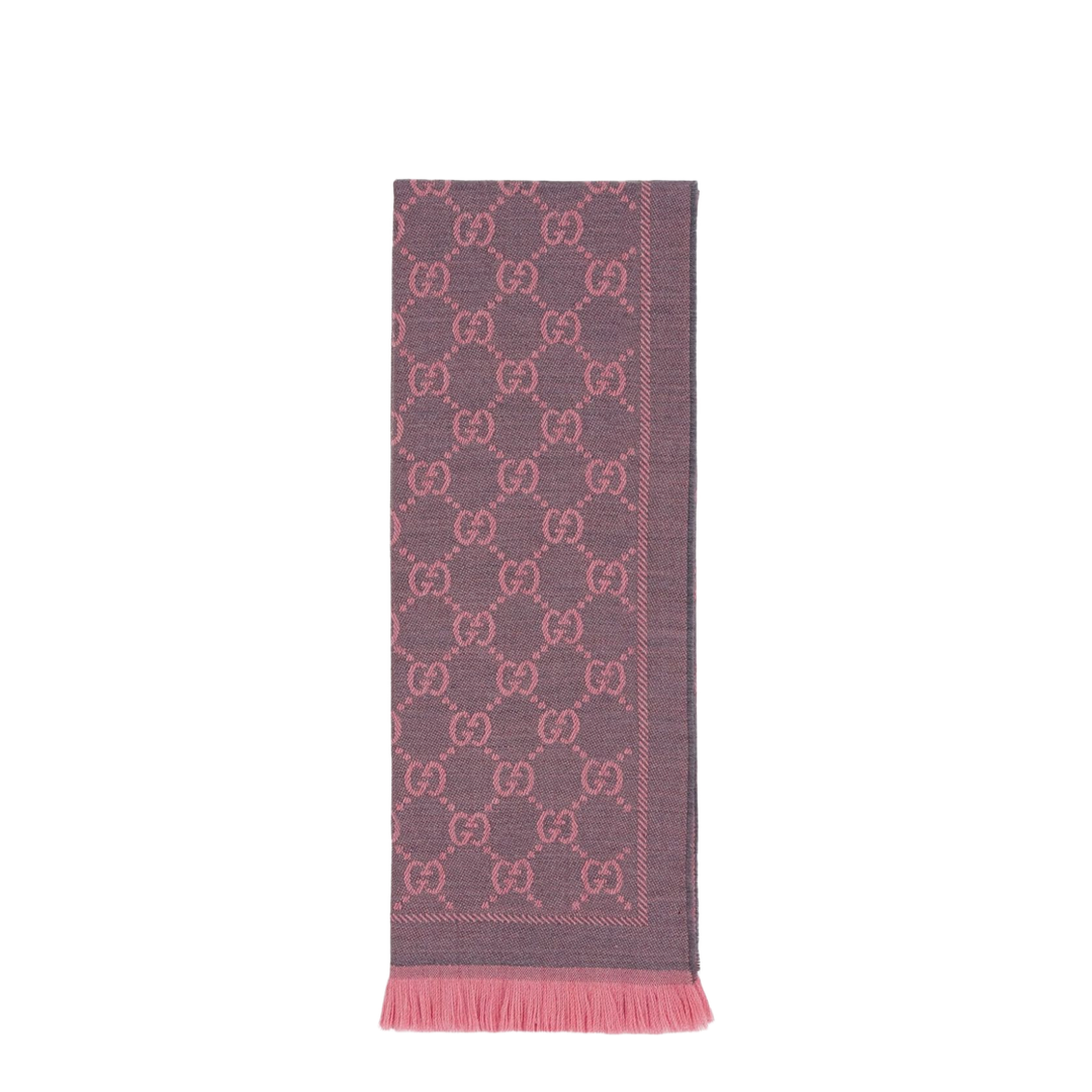 Graphite GG Jacquard Pattern Knitted Scarf