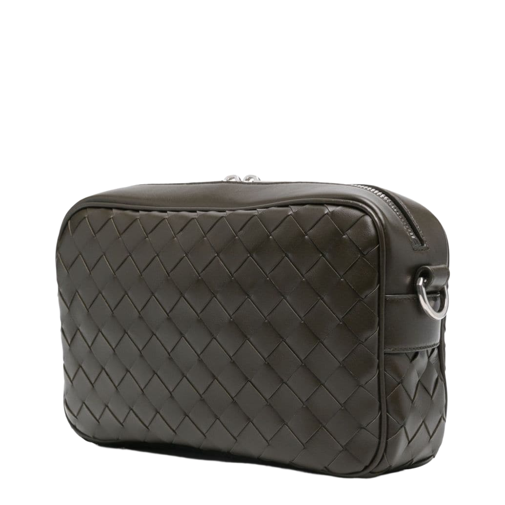 Intrecciato Small Leather Camera Bags - Brown