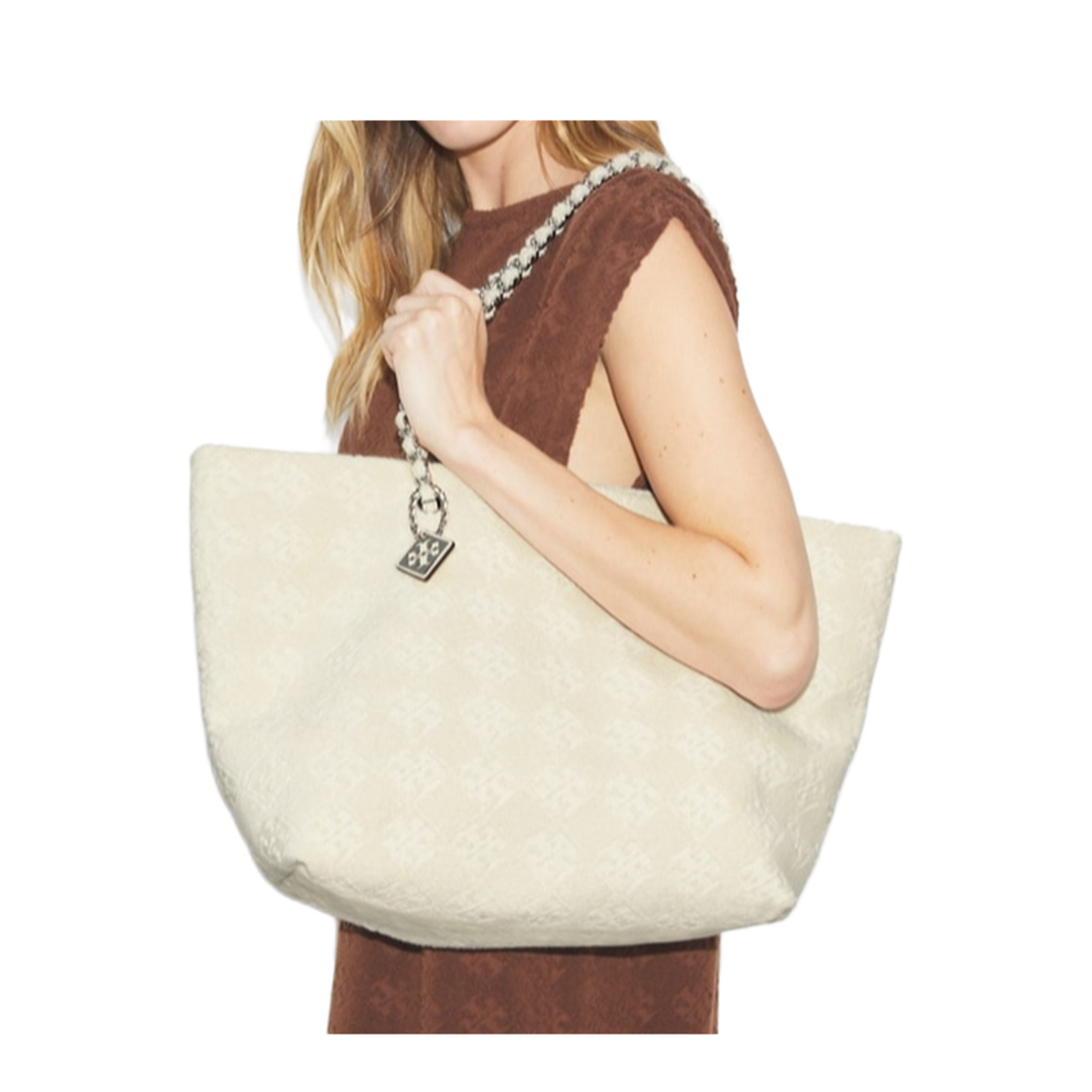 Shopping Ella Ivory Fabric Bag