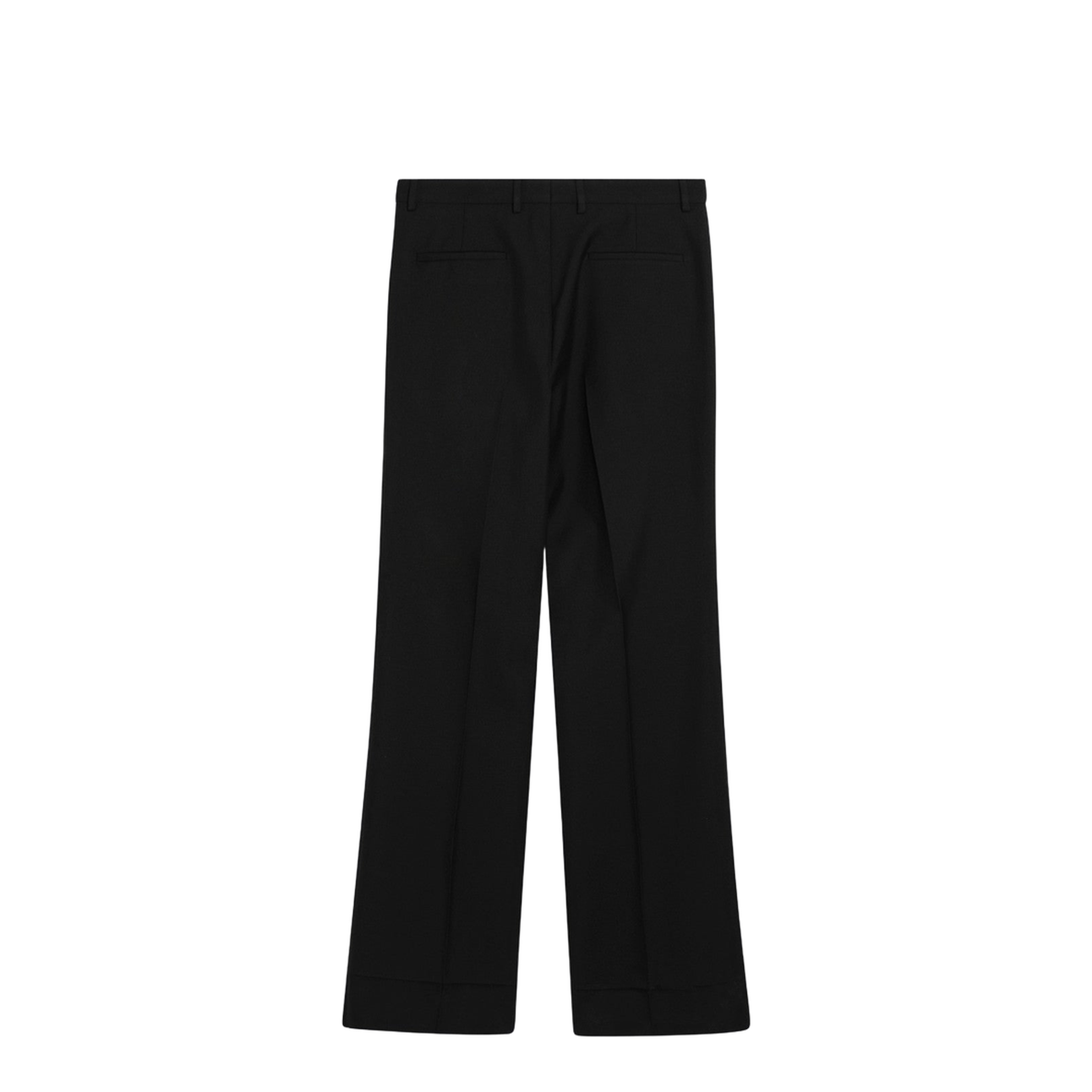Black Flared Trousers with Pleats on Front
