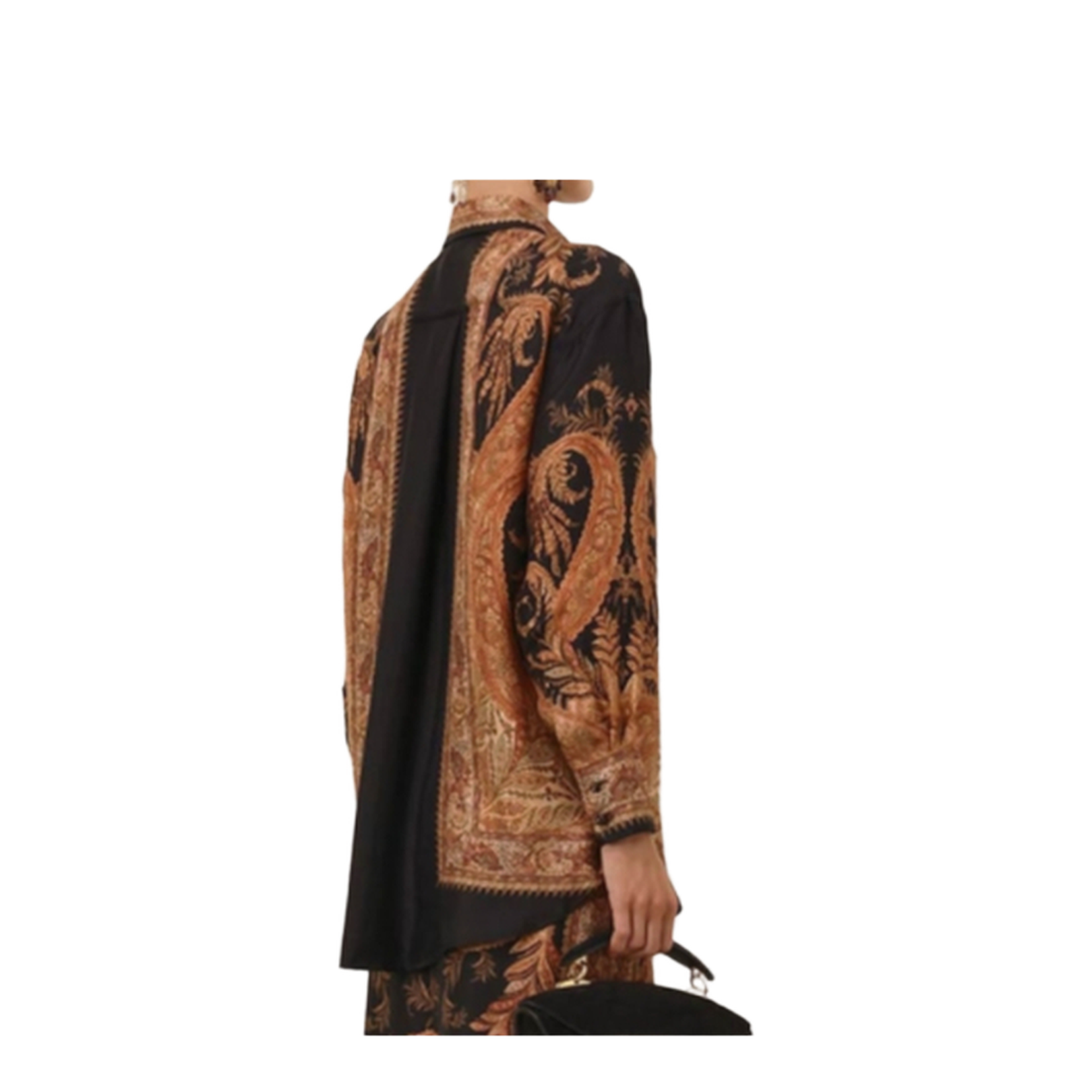 Hypnotic Satin Shirt Denim Paisley