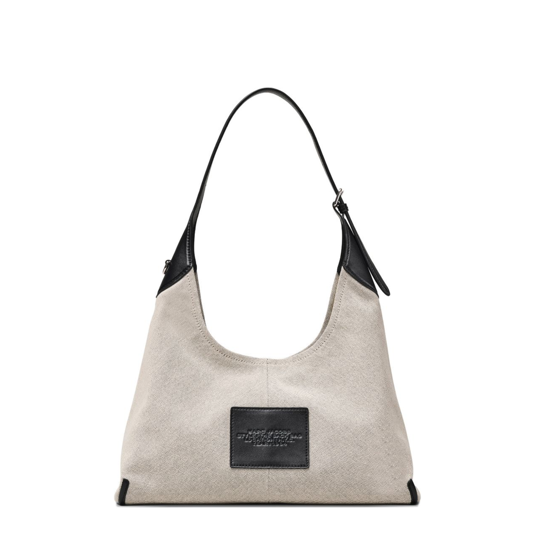 The Sack Bag Canvas Shoulder Bag - Ivory/Black