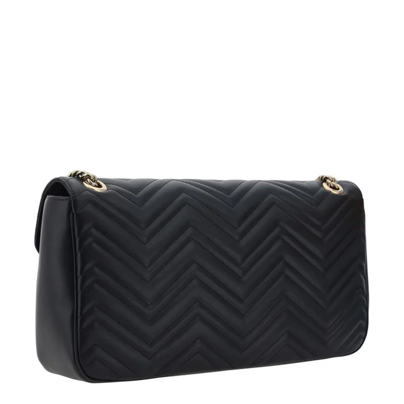 GG Marmont Large Leather Shoulder Bag - Black