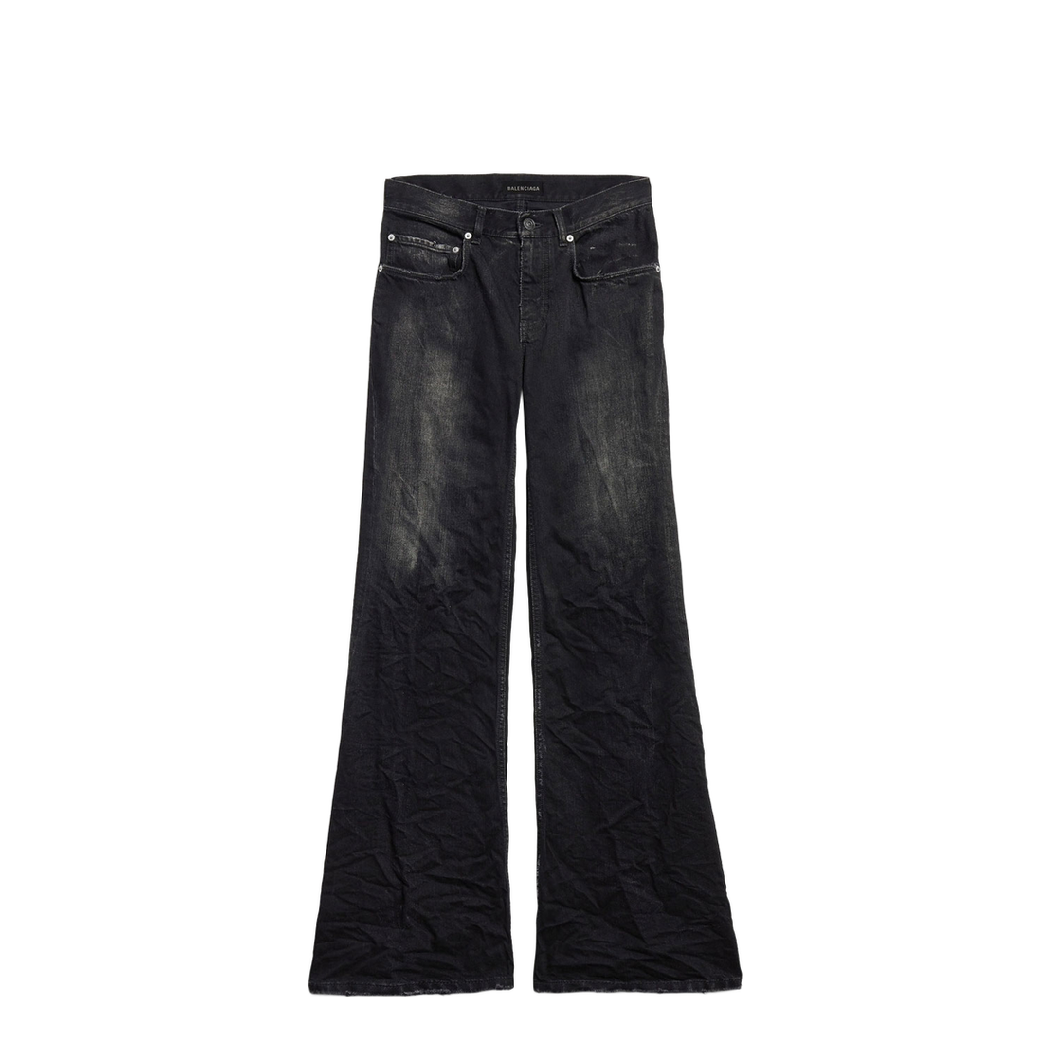 MAYFEYR - Balenciaga - Crinkled Effect Wide Leg Jeans With Washed And Worn-Out Details - 852328TTW67