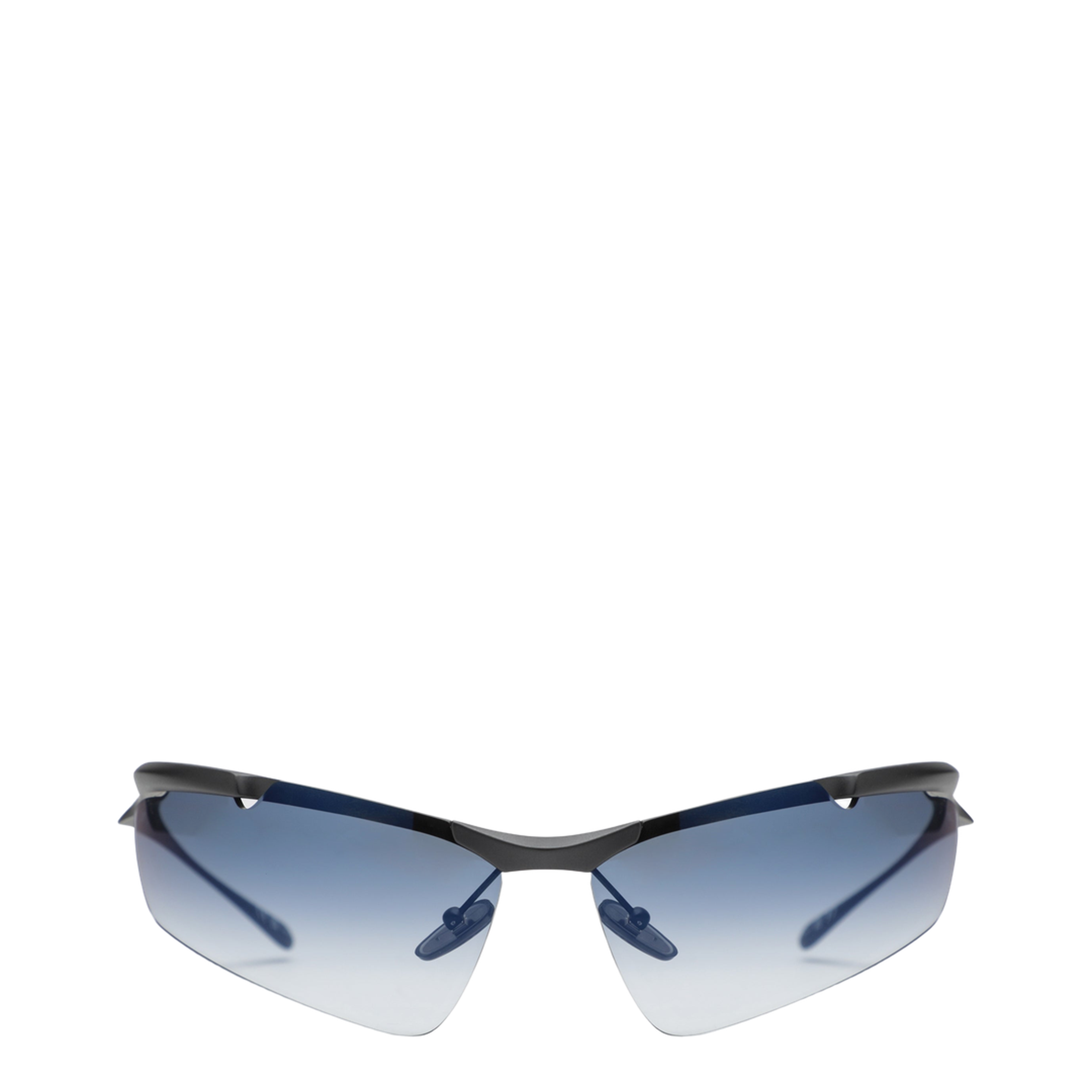 Cat-Eye Boomerang Mirror Blue Sunglasses