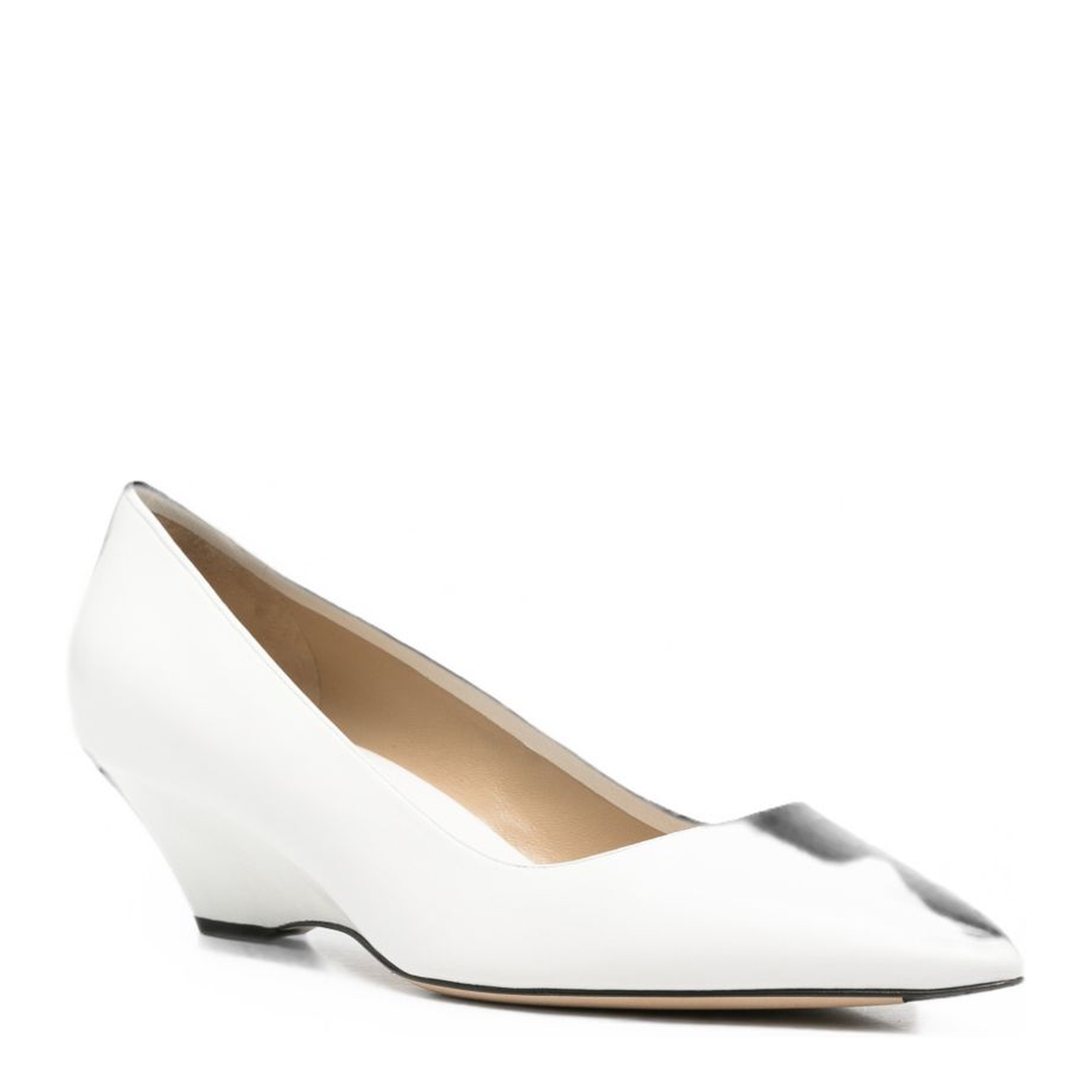 MAYFEYR - The Row - White Pointed Toe Wedge Heel Slip On Shoes - F1904SL1OPW